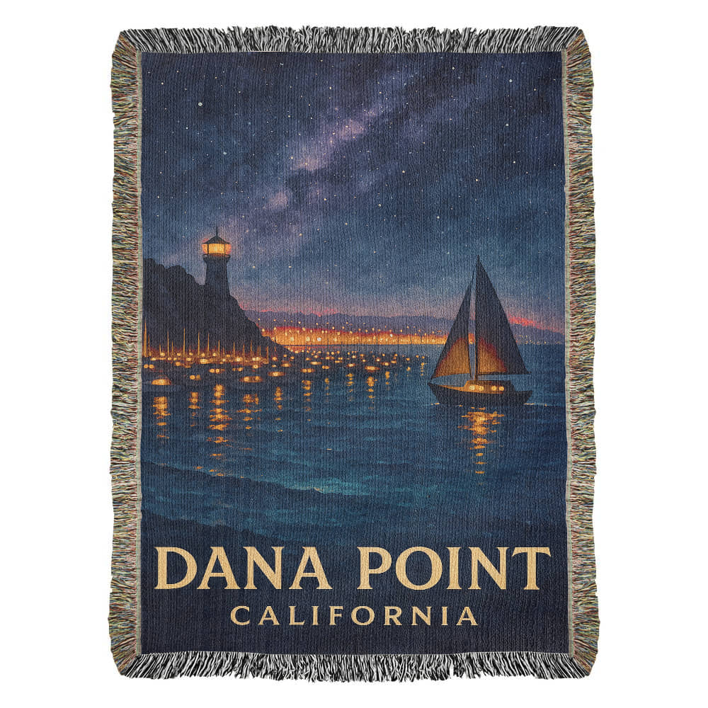 Dana Point California Woven Blanket Travel Gift Vacation Souvenir 3 Sizes