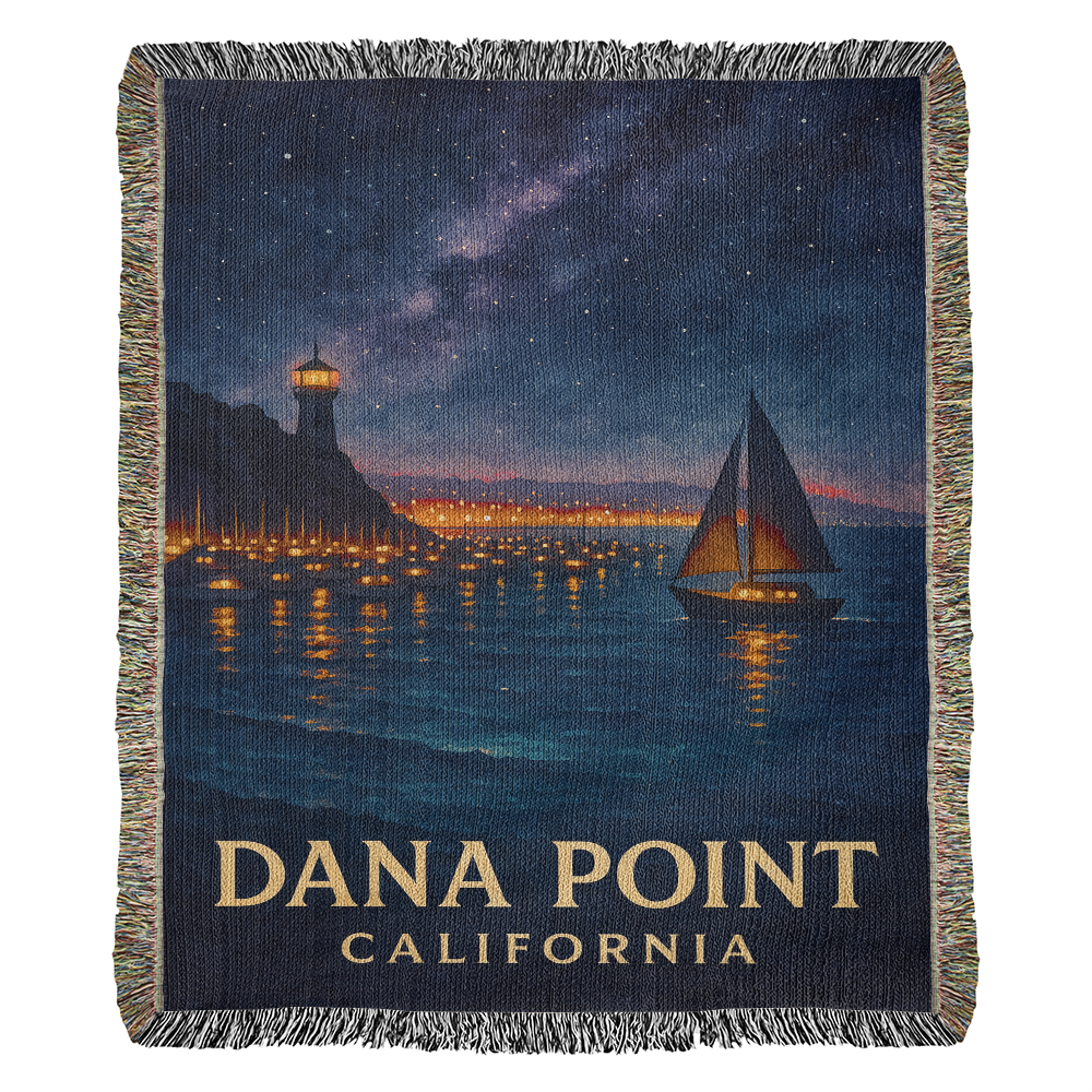 Dana Point California Woven Blanket Travel Gift Vacation Souvenir 3 Sizes