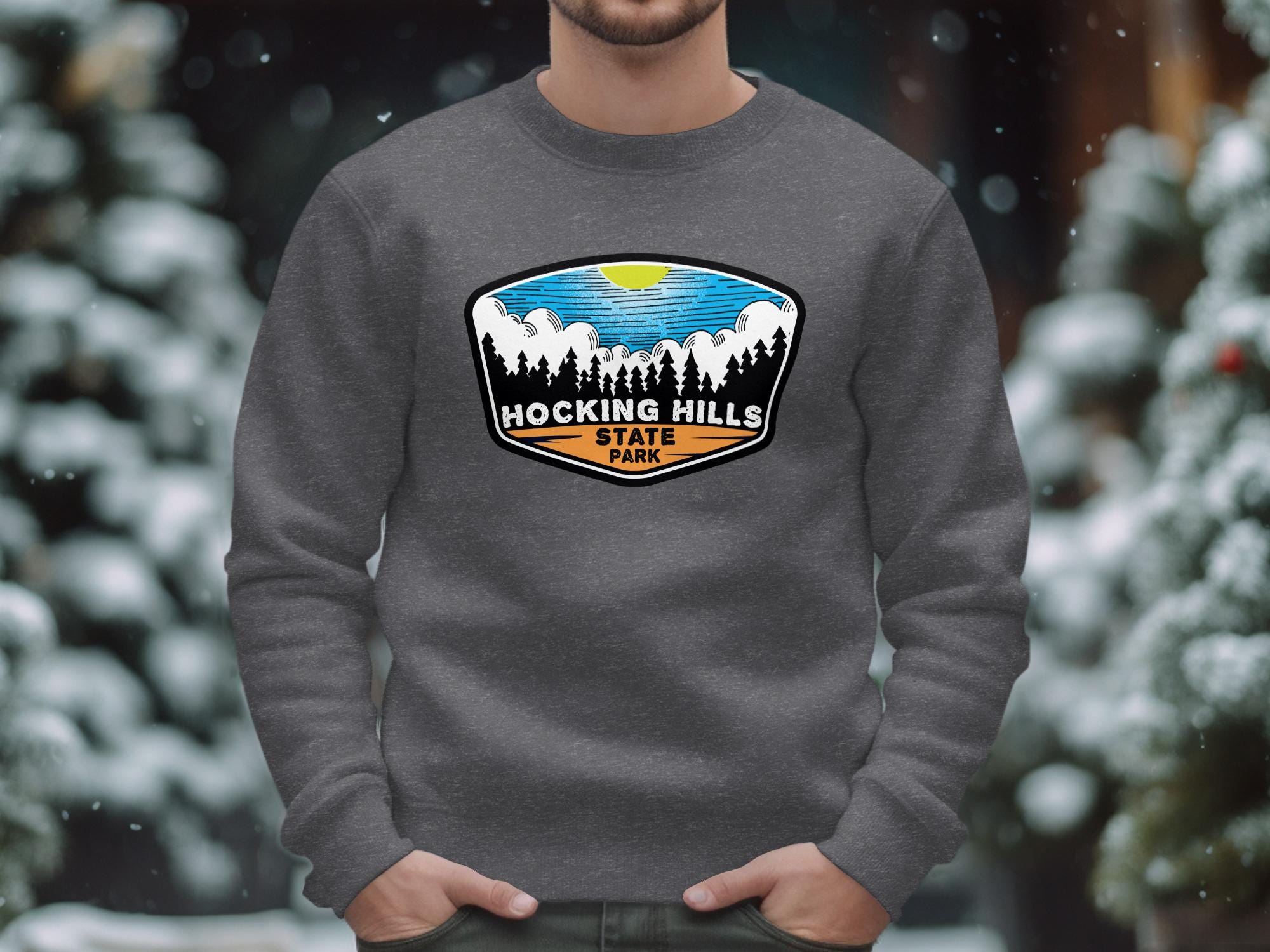 Hocking Hills State Park Sweatshirt, Outdoors Graphic Pullover, Cozy Winter Jumper, Nature Lovers Apparel, Hiking Gift Ideas