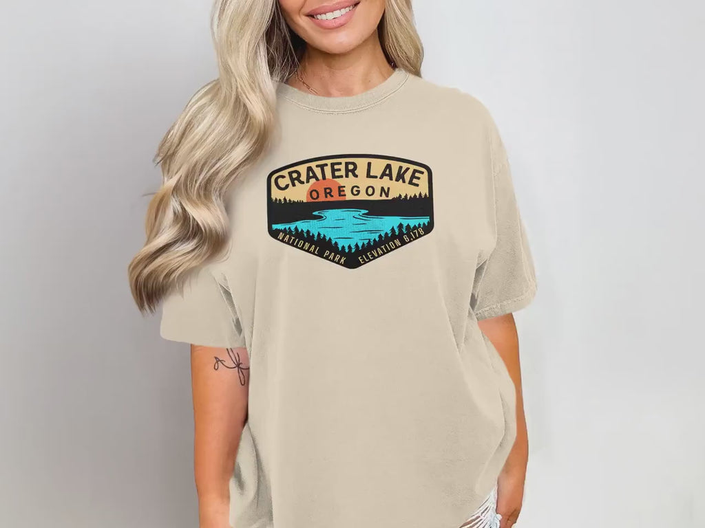 Crater Lake National Park T-Shirt, Oregon Adventure Tee, Elevation 6178 Graphic Shirt, Nature Lover Gift, Scenic Lake Print Top