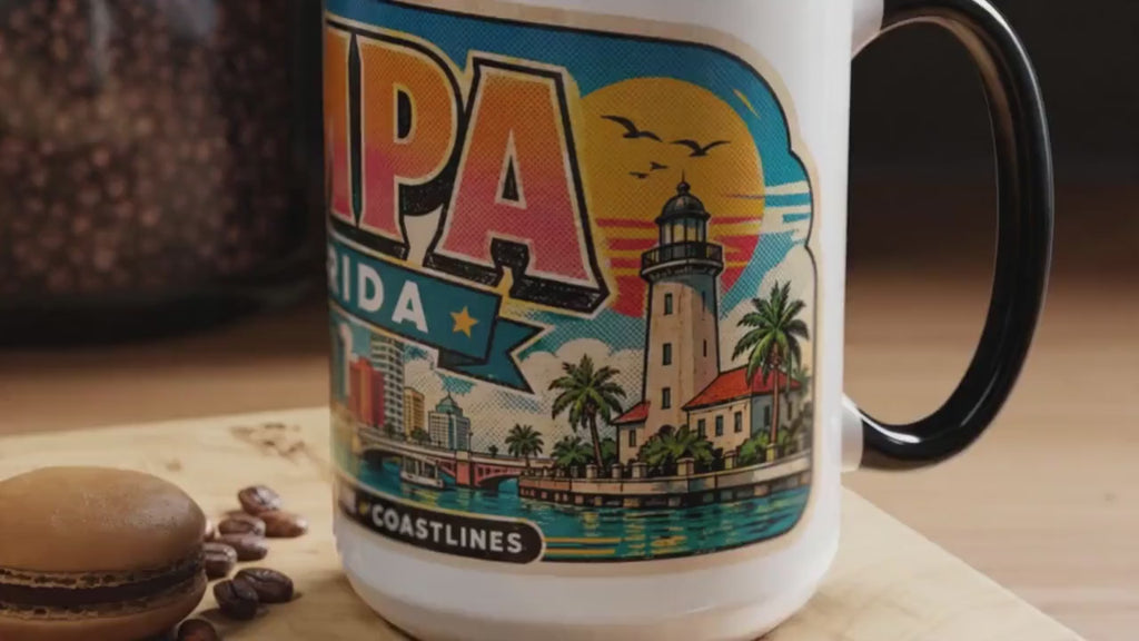 Tampa Florida Retro Postcard Mug | Accent Coffee Mug 11oz 15oz