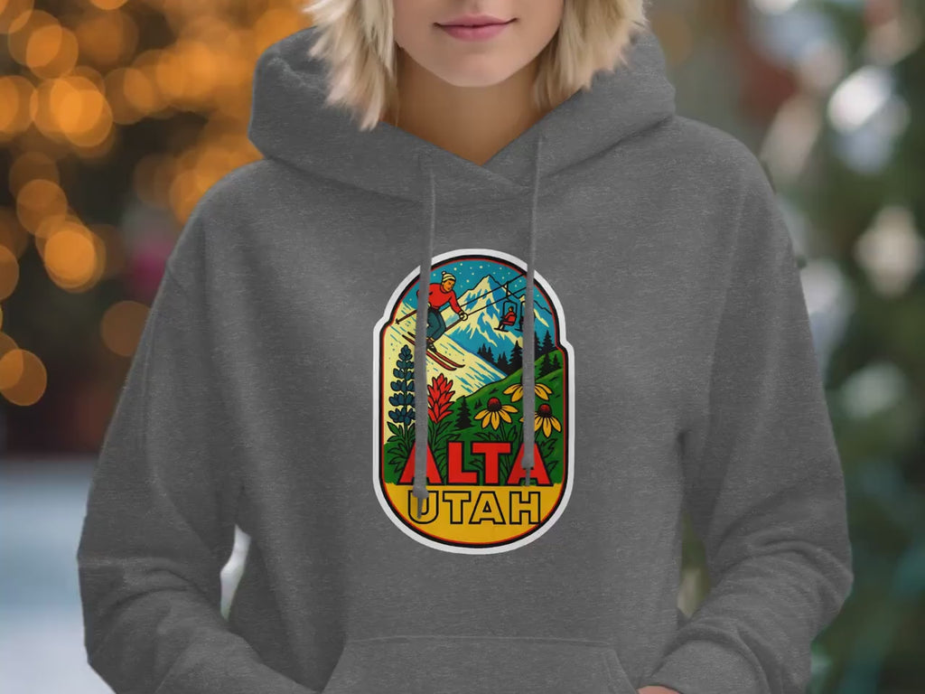 Vintage Ski Alta Utah T-Shirt, Vibrant Mountain Ski Graphic Tee, Retro Winter Sports Shirt, Outdoor Adventure Apparel, Nature Lover Tee