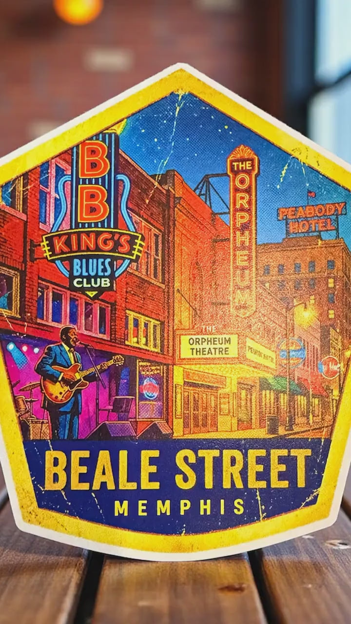 Beale Street Memphis Tennessee Sticker Vinyl Decal Vacation Travel Souvenir 3.5"