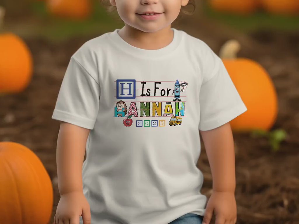 Personalized Back to School Shirt, Custom Name T-Shirt, Kids First Day of School Outfit, Crayon Design Tee, Custom Year Tee, Cute School
