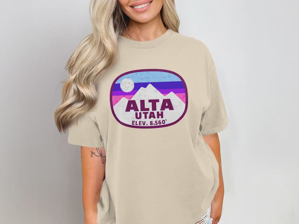 Alta Utah Elev 8560 T-Shirt, Retro Mountain Elevation Tee, Vintage Style Alta Graphic, Cool Utah Souvenir Shirt, Adventure Clothing