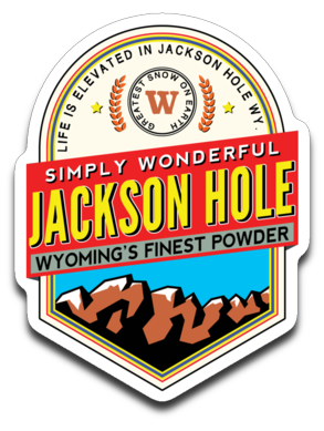 Skiing Jackson Hole Wyoming Decal Sticker 4" x 3"