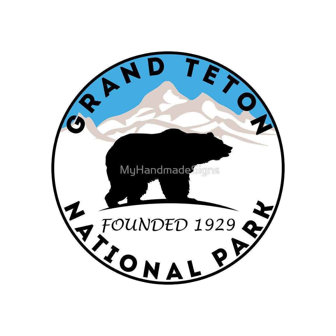 GRAND TETON National Park Wyoming Bear Mountains Sticker Decal 3"