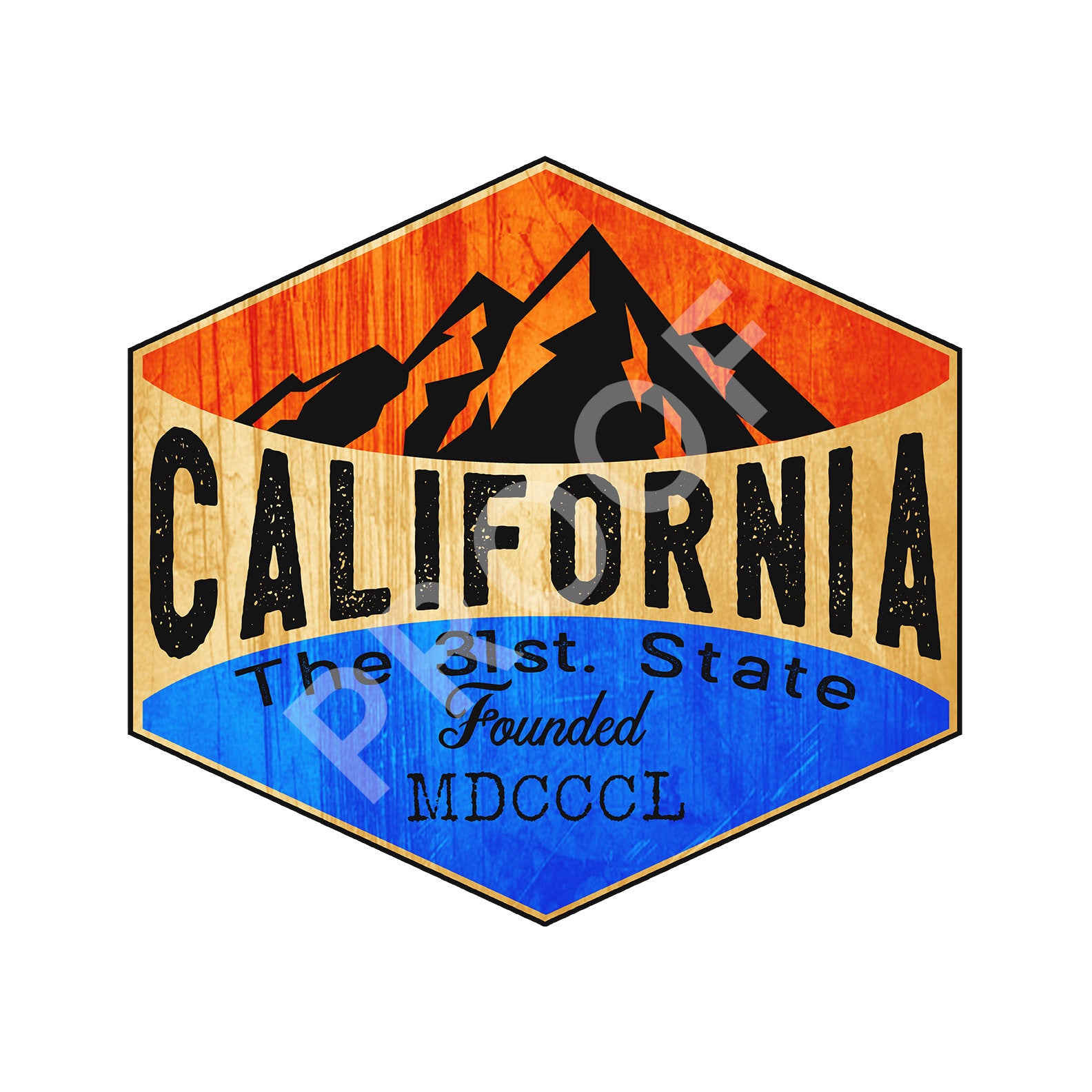 California The 31 St. State Vinyl Decal Mountains Republic San Diego San Francisco Los Angeles Anaheim Sacramento Sticker