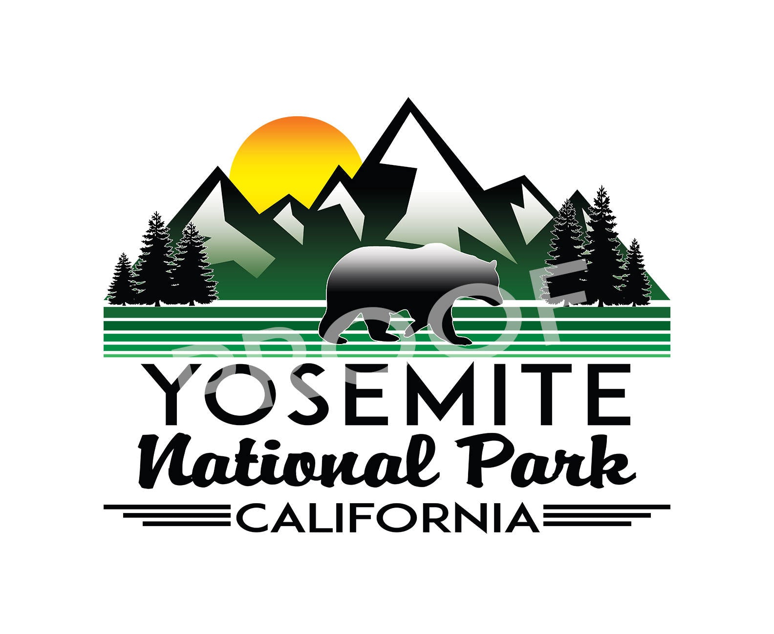 YOSEMITE NATIONAL PARK California Vinyl Sticker Bear Decal