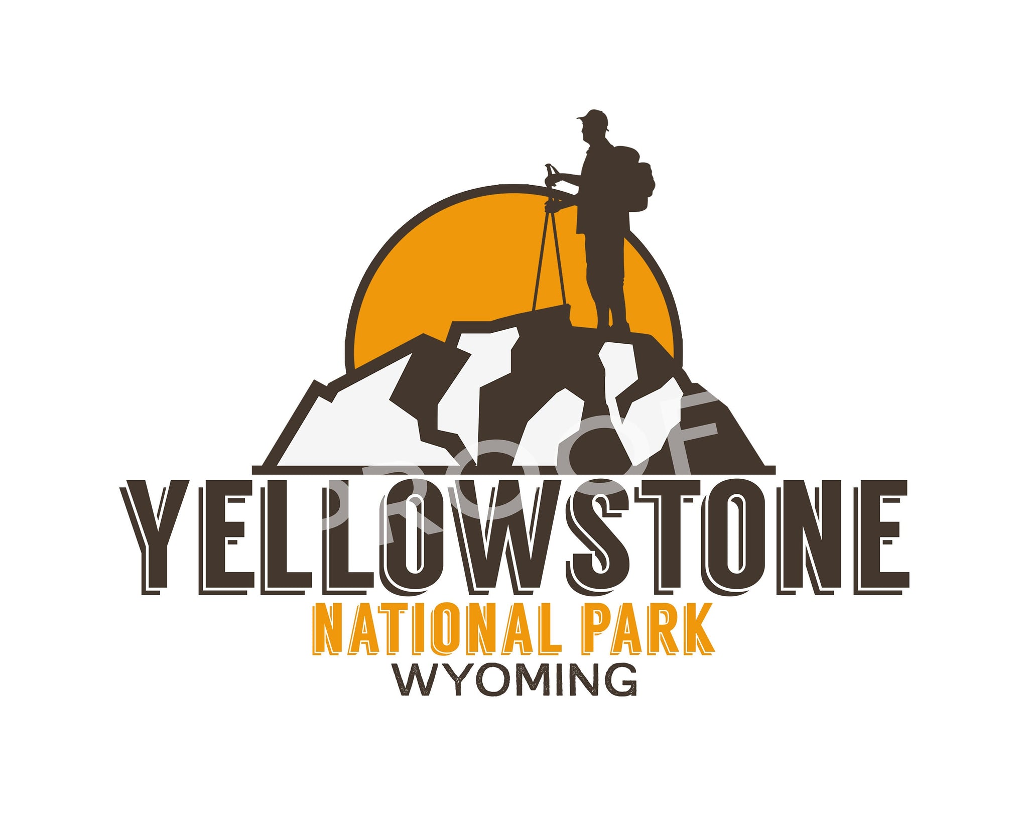 Hiking Yellowstone National Park Wyoming Vinyl Decal 4" x 3" Hiker