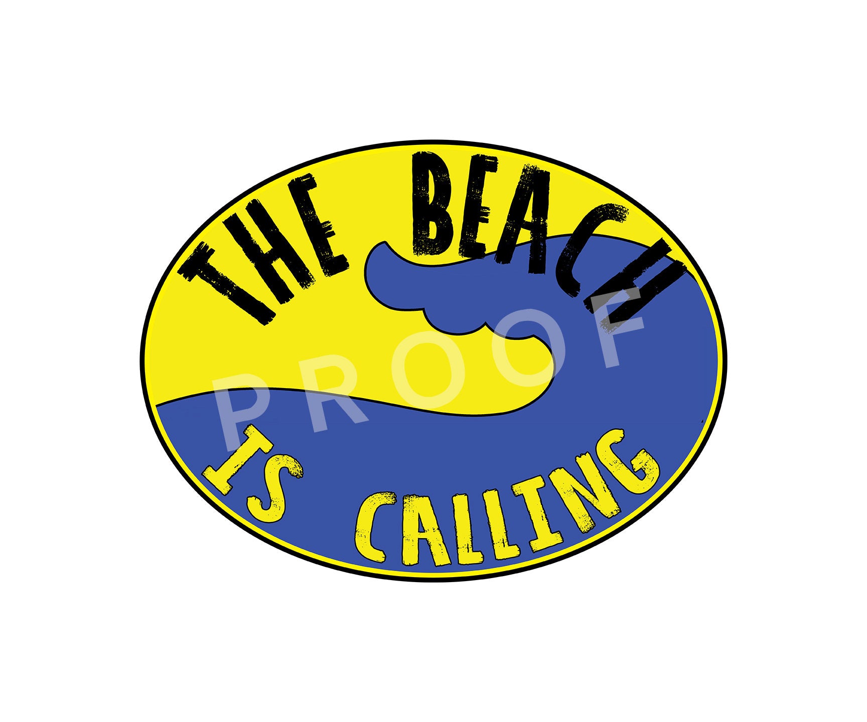 The Beach Is Calling Decal Sticker Vinyl 4" x 3" Ocean Vacation
