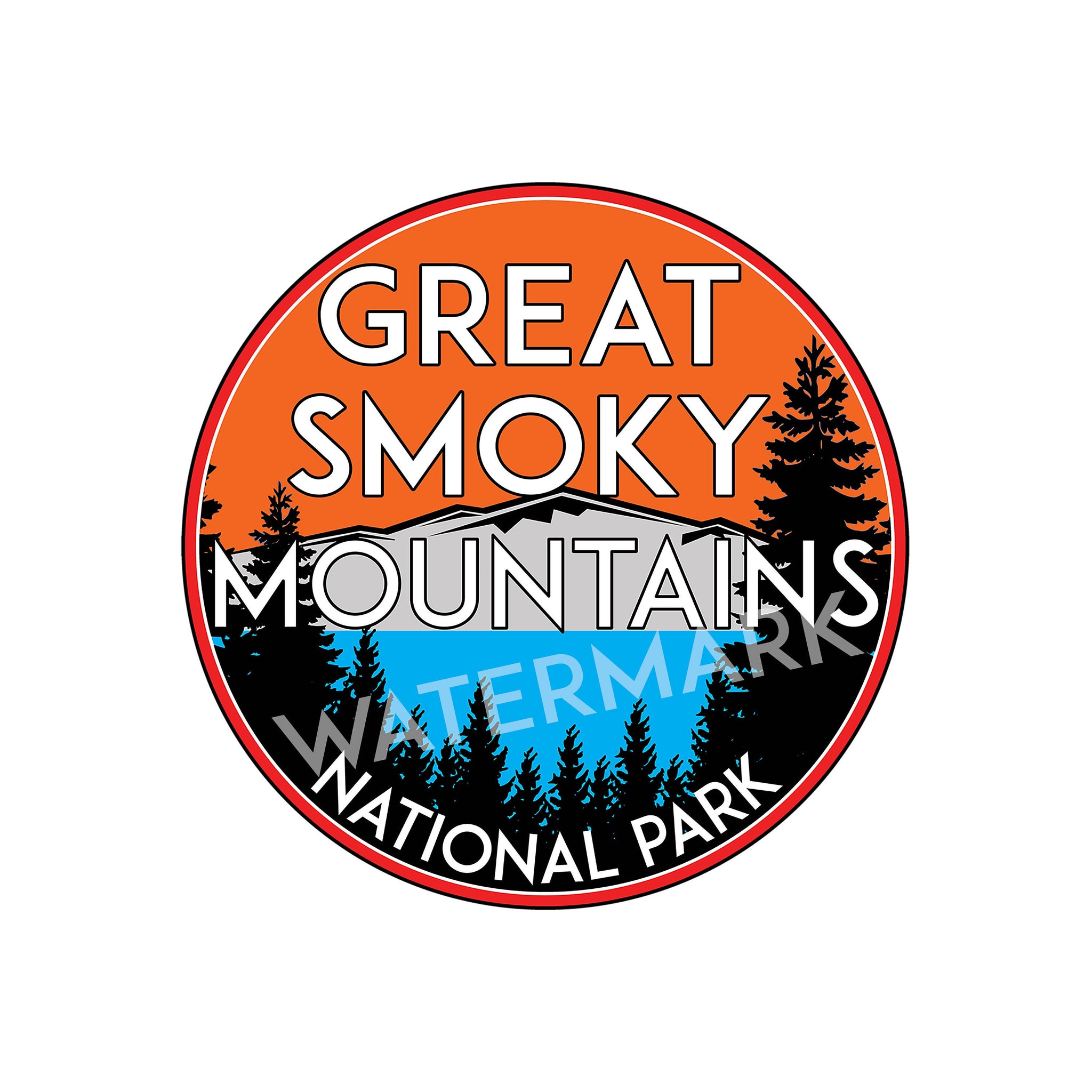 Great Smoky Mountains National Park Vinyl Decal Sticker 4" x 4" Tennessee Smokies Vintage Style