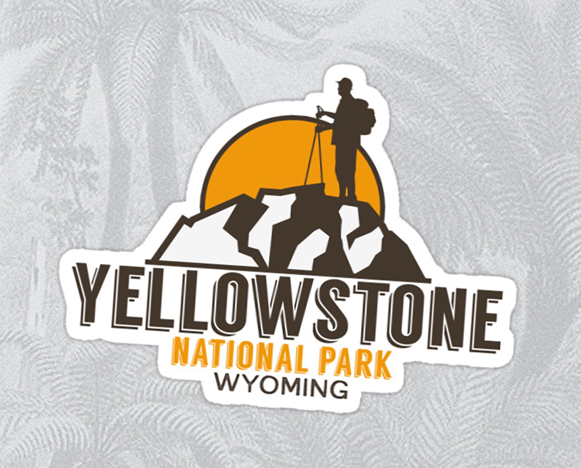 Hiking Yellowstone National Park Wyoming Vinyl Decal 4" x 3" Hiker