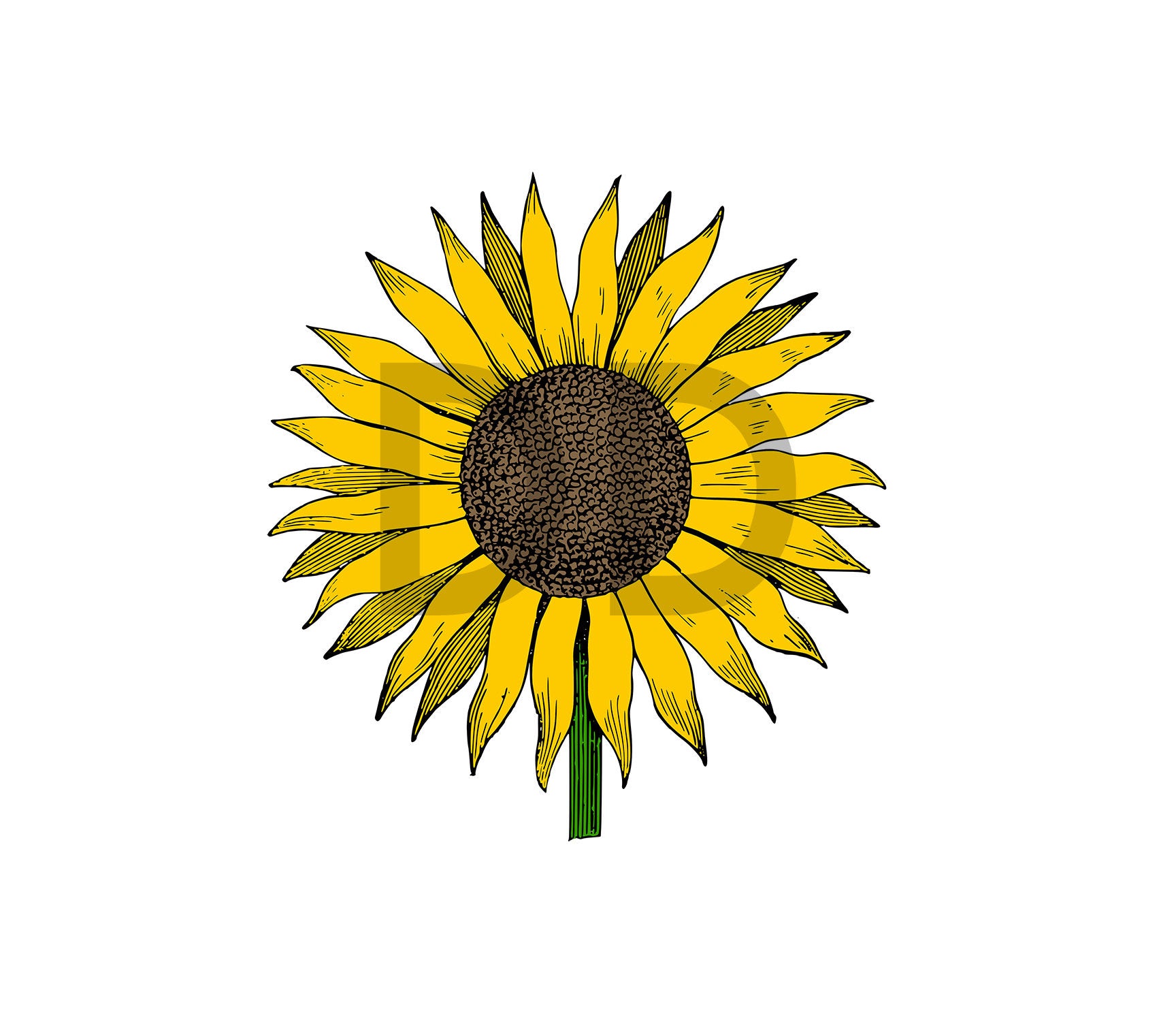 Sunflower Yellow Cute Colorful Flower Sticker Flowers Decal 3.2" X 3"