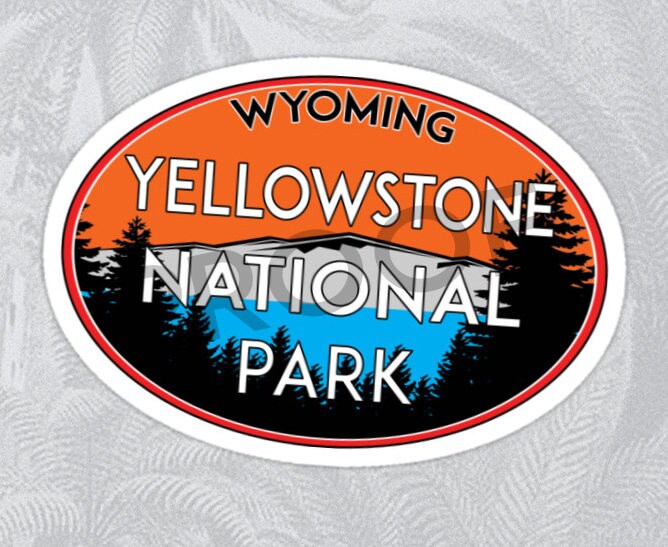 Yellowstone National Park Wyoming Decal Sticker Vinyl Mountains Explore Hiking Camping Hike Camp Climb