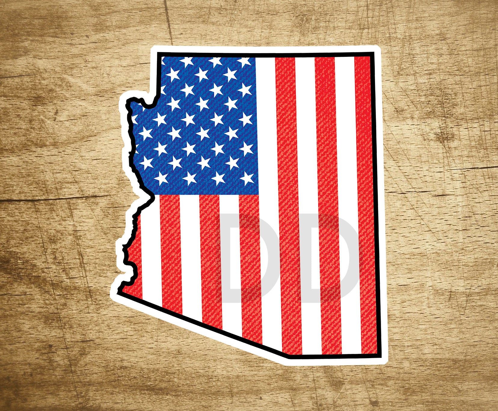 Arizona American Flag Sticker Decal  3.5" x 3"