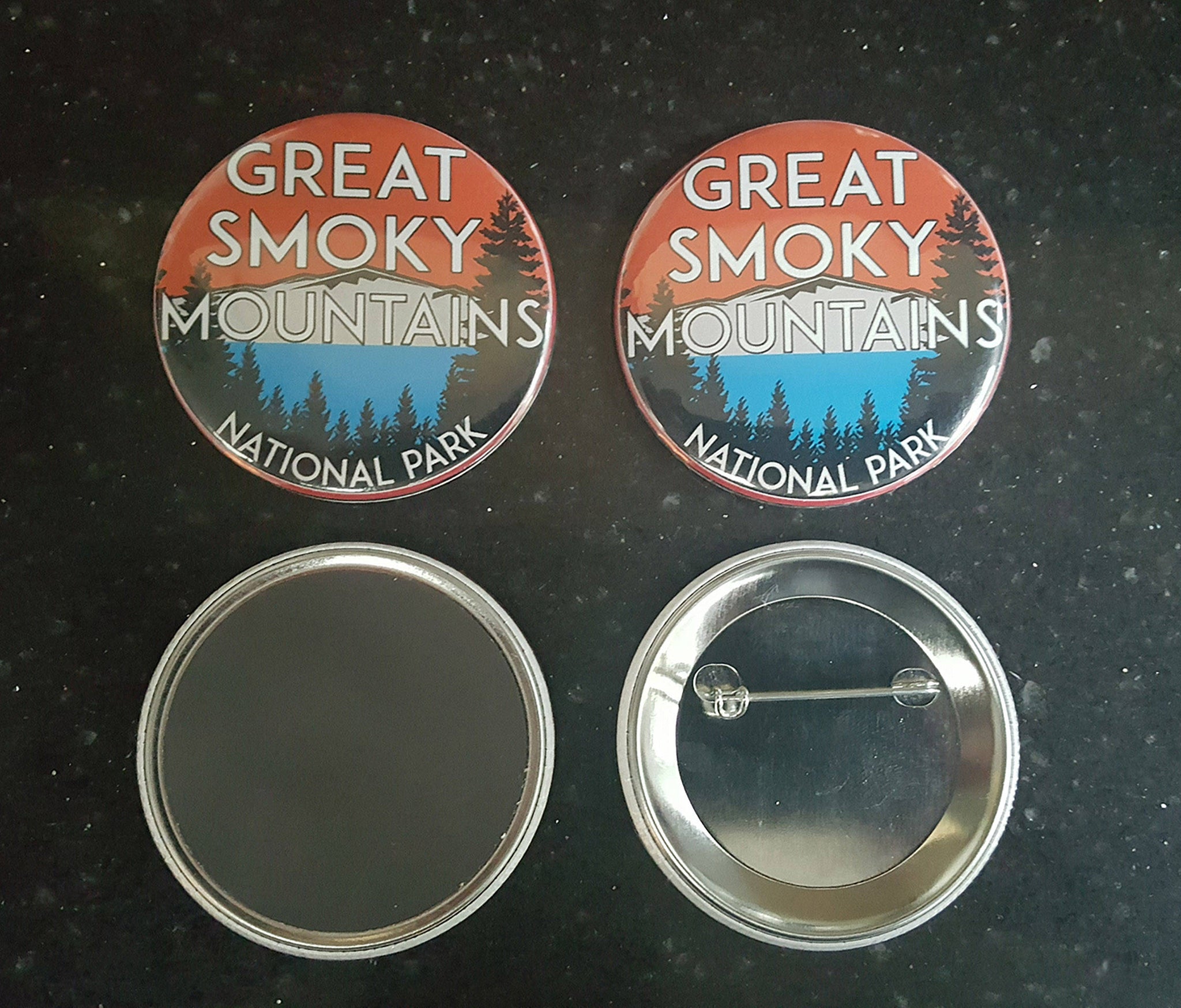 Great Smoky Mountains National Park Pin Back Button Or Magnet 2.25"