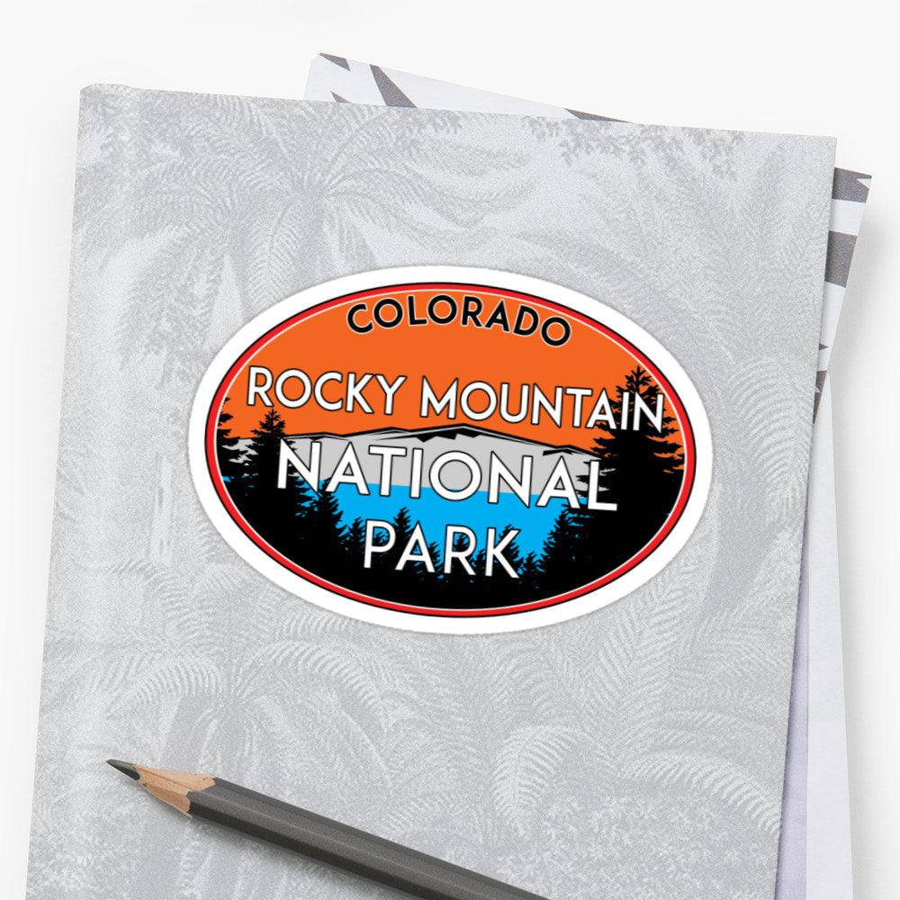 Rocky Mountain National Park Sticker Decal Camper Bike Hike Climb Colorado Oval 4" X 3"