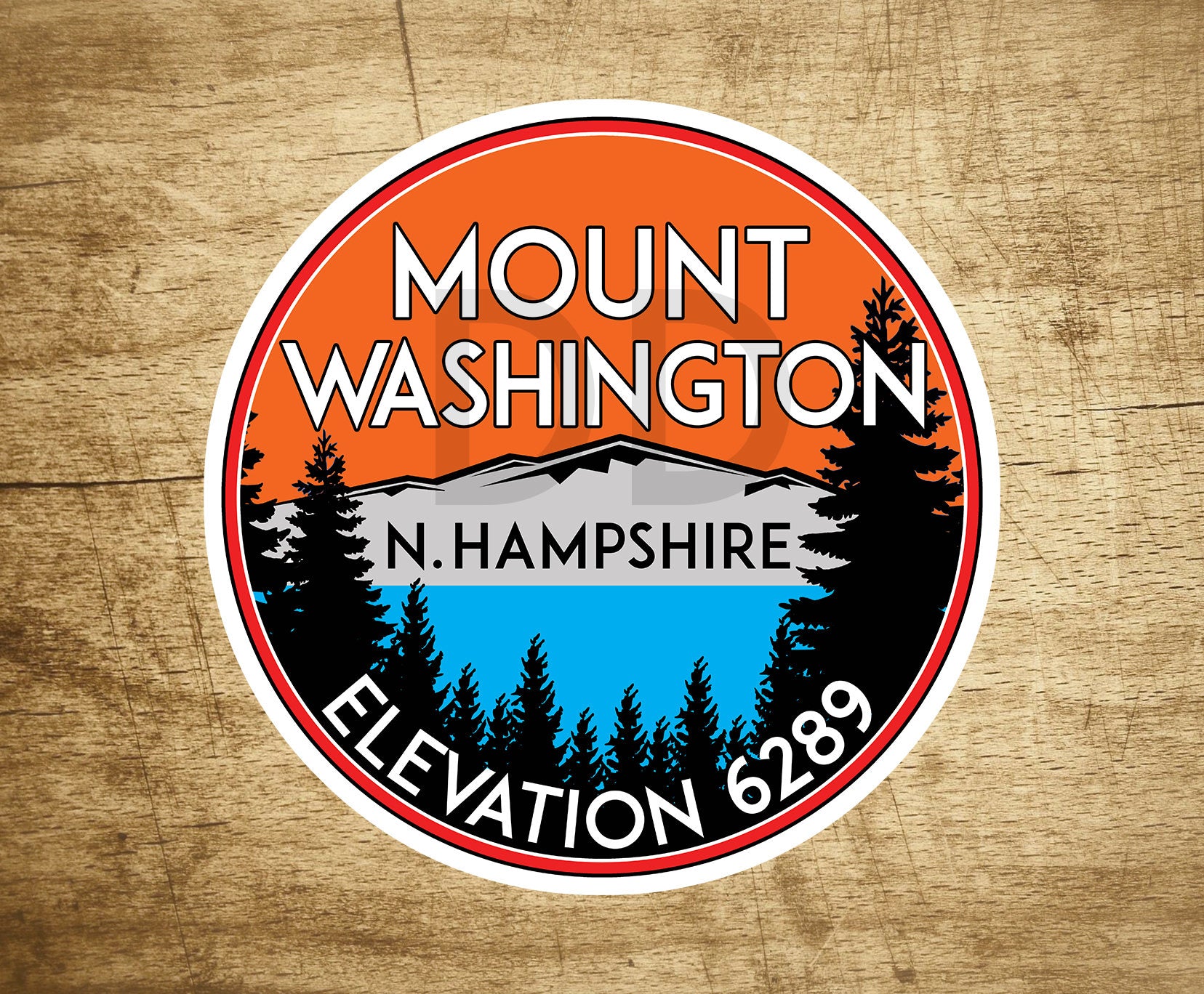 Mount Washington New Hampshire Decal Sticker Skiing Ski Mountain 3" x 3"