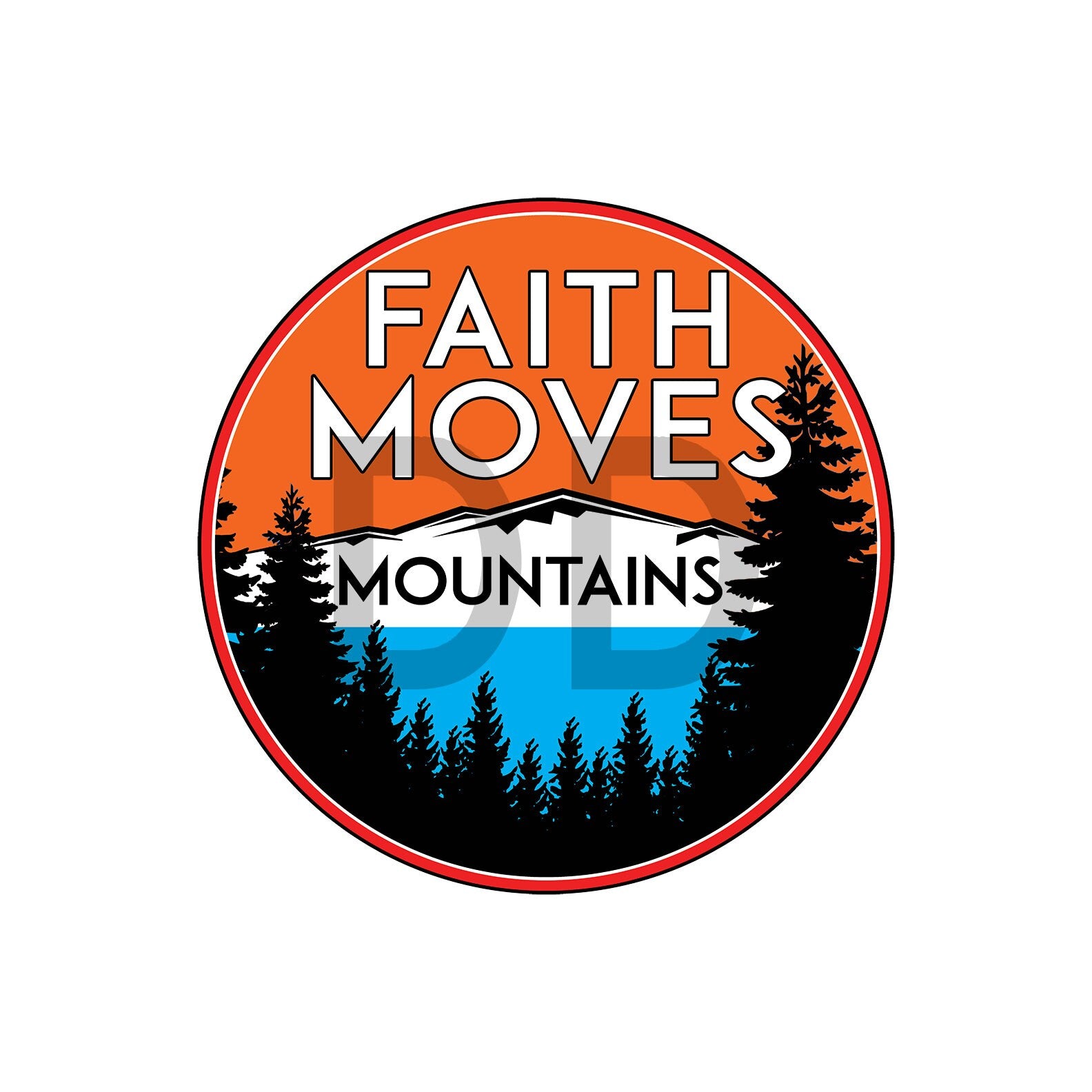 FAITH MOVES MOUNTAINS Decal Sticker Vinyl Mountains 3" x 3" Inspirational