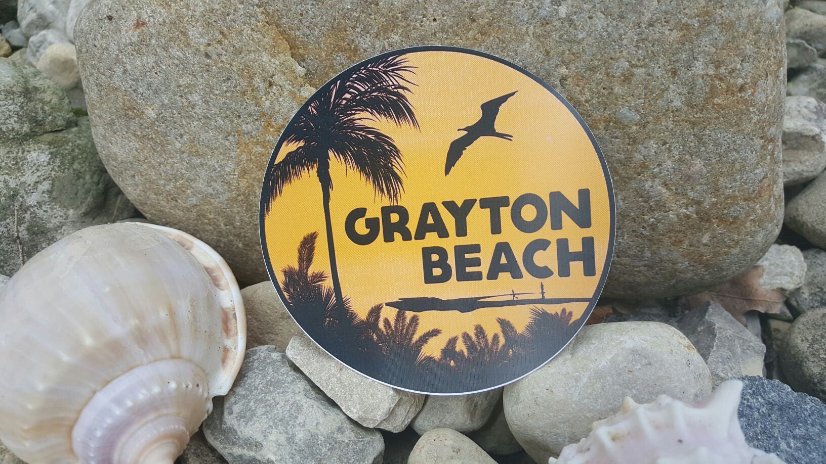 Grayton Beach Florida Sticker Decal Travel Beach Vintage Luggage 3.5"