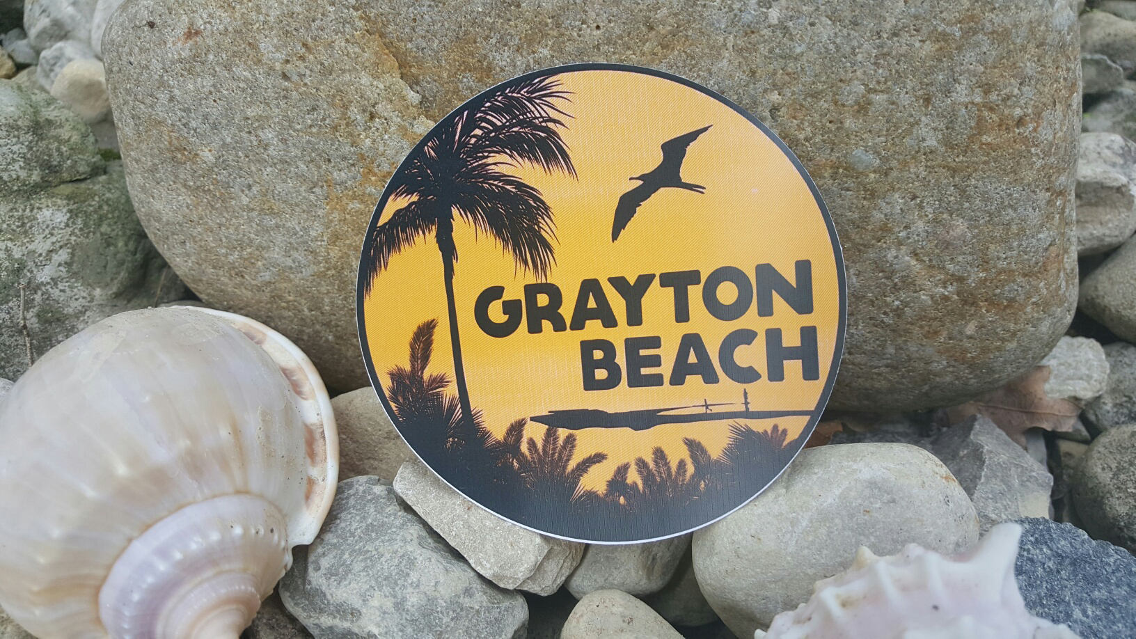 Grayton Beach Florida Sticker Decal Travel Beach Vintage Luggage 3.5" x 3.5"