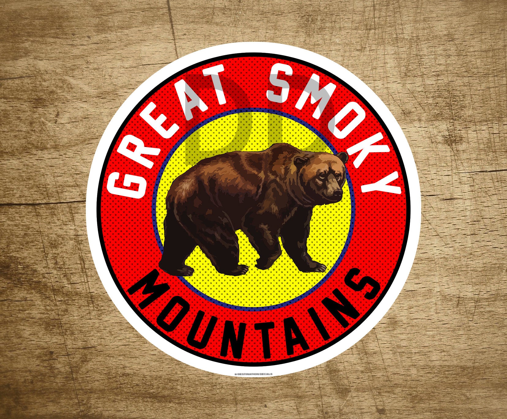 Great Smoky Mountains National Park Vinyl Decal Sticker 3" x 3" Tennessee Smokies Vintage Style