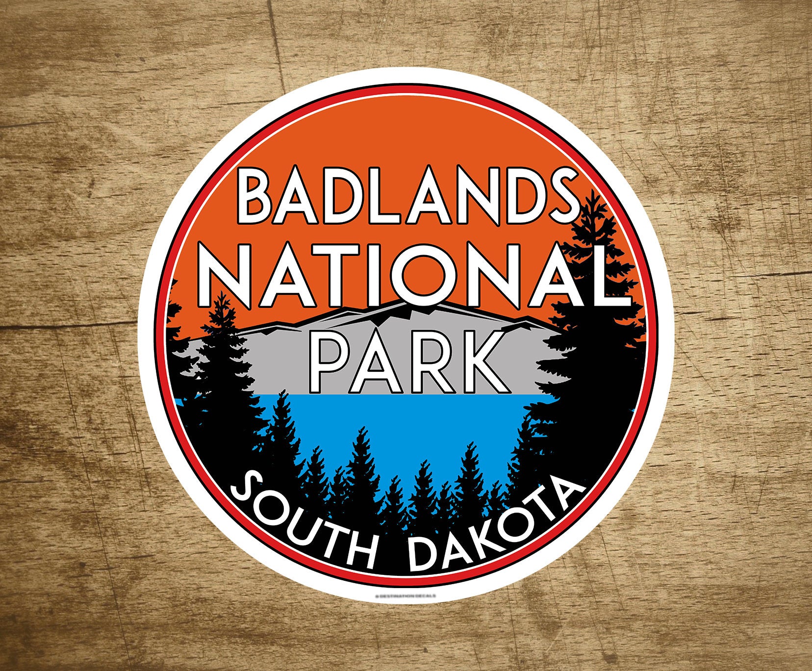 Badlands National Park South Dakota Decal Sticker 3" x 3" Vinyl Mountains Hiking Camping