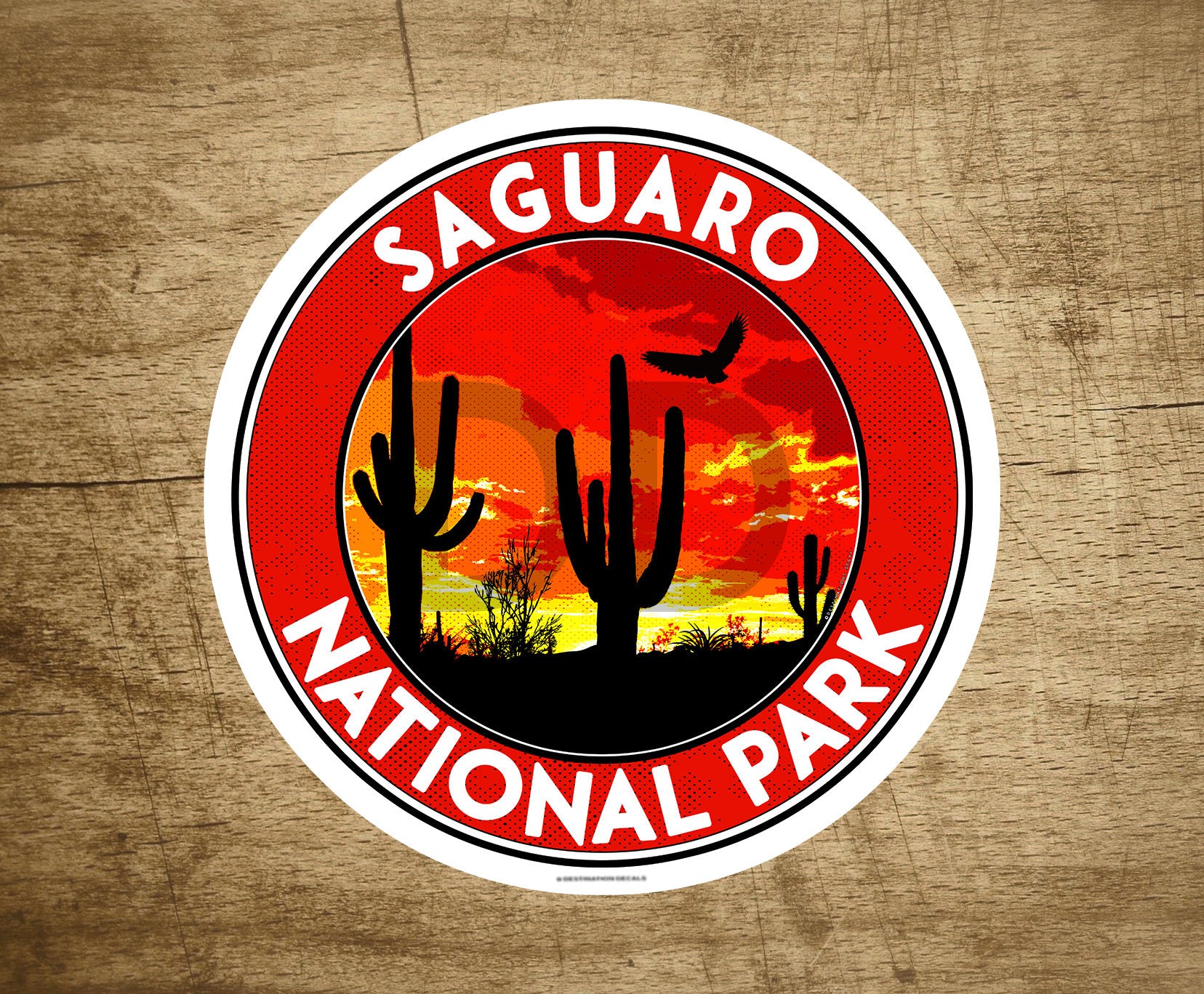Saguaro National Park Vinyl Decal Sticker 3" x 3" Arizona Cactus