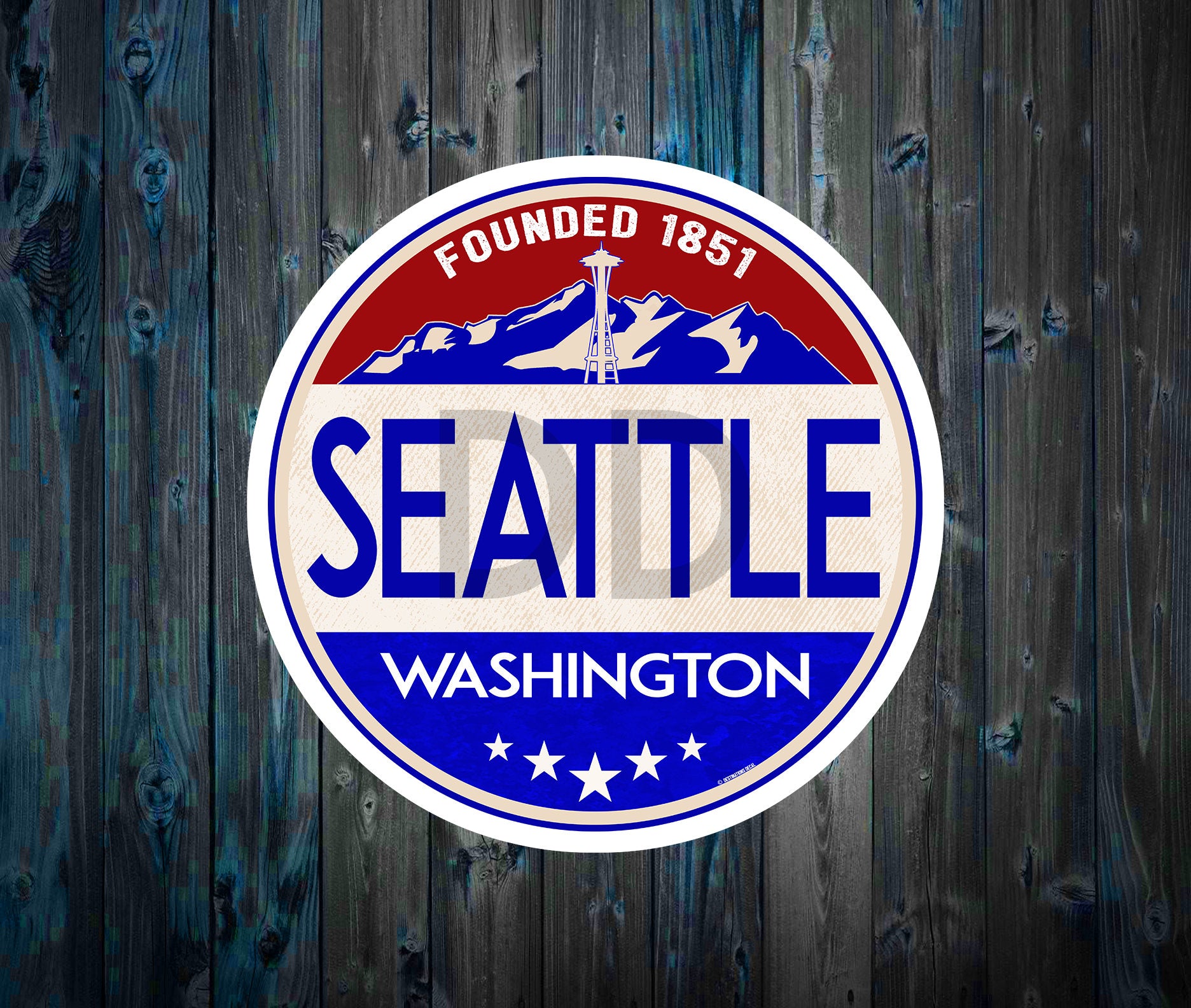 Seattle Washington Vinyl Sticker Decal 3" x 3" Pacific Northwest