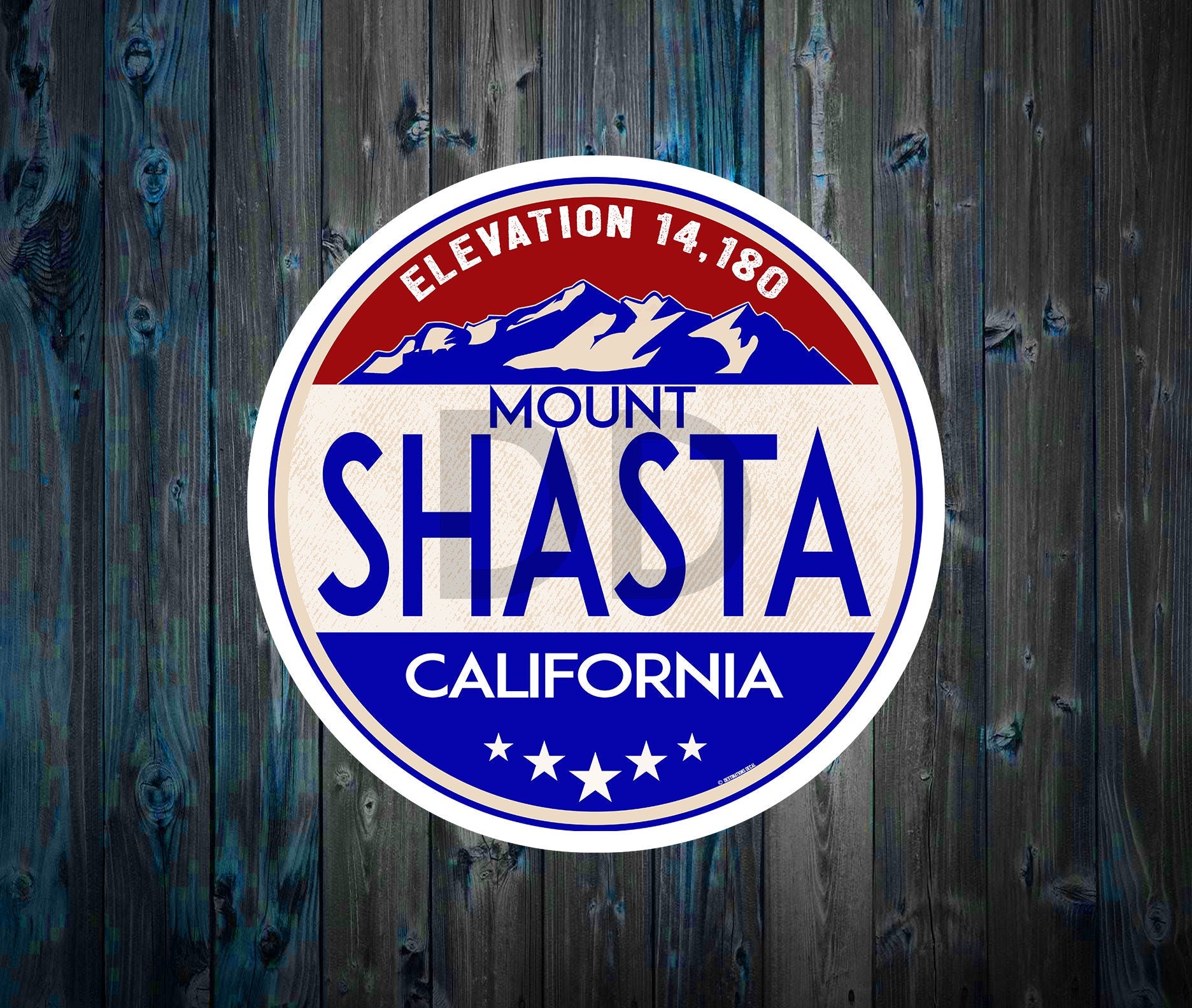 Mount Shasta California Vinyl Sticker Decal 3" x 3"