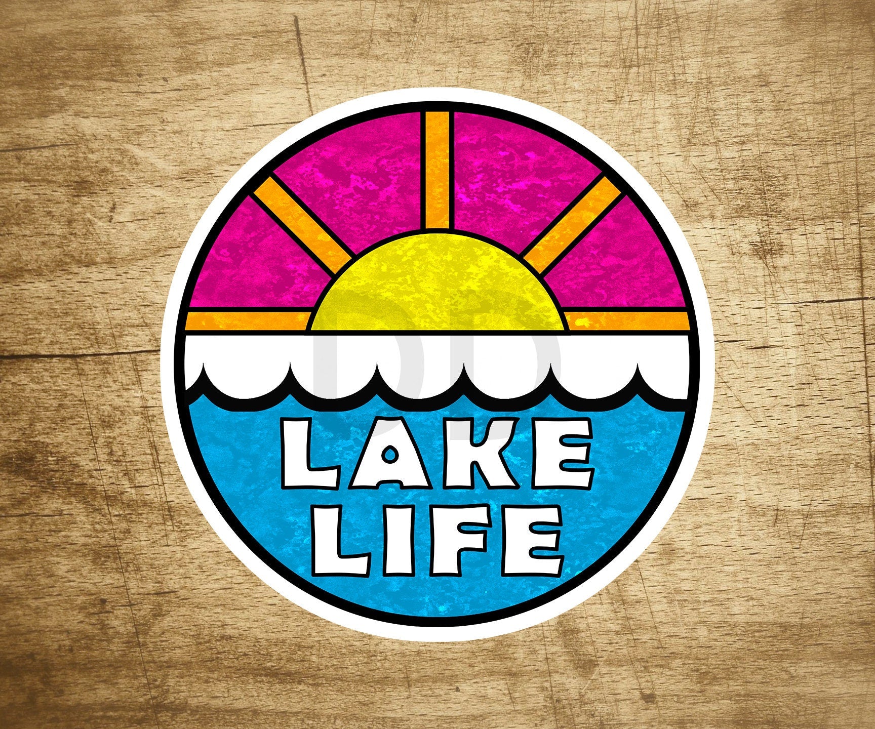 Lake Life Decal Sticker  3" x 3" Beach Lakes Boating Fishing Tubing