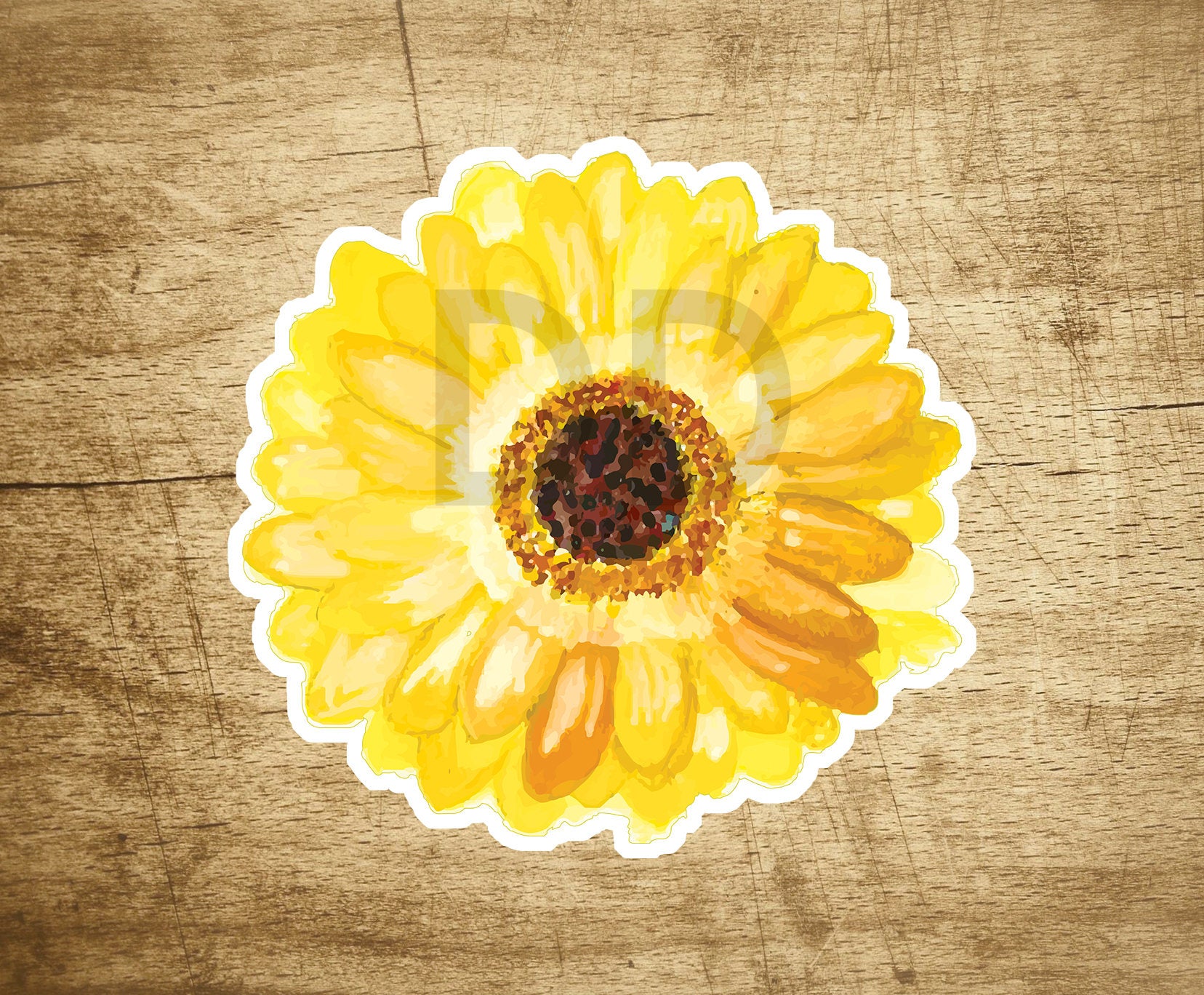 Sunflower Yellow Cute Colorful Flower Sticker Flowers Decal 3.1" X 3" Hippie Laptop