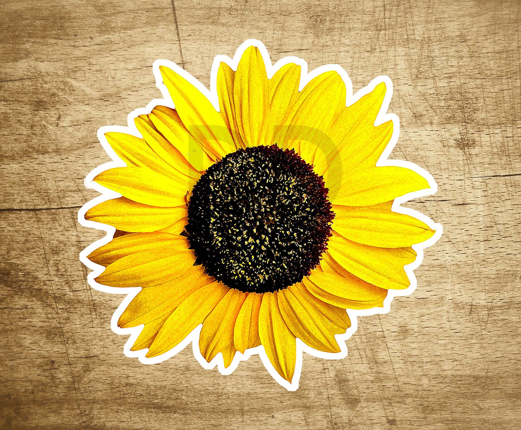 Sunflower Yellow Cute Colorful Flower Sticker Flowers Decal 3.1" X 3" Hippy