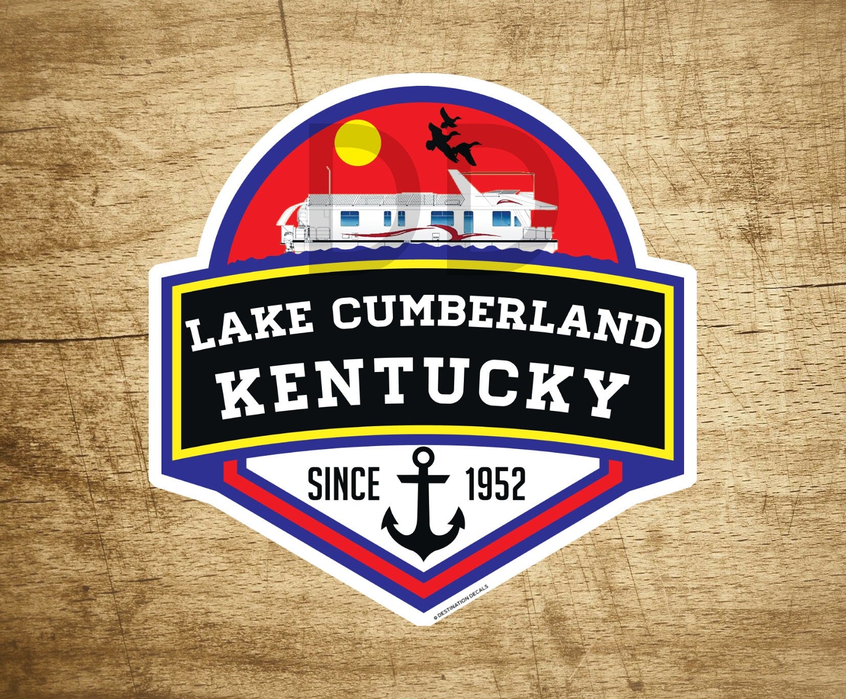 Lake Cumberland Kentucky Houseboat Decal Sticker  3" x 3"  Laptop Bumper