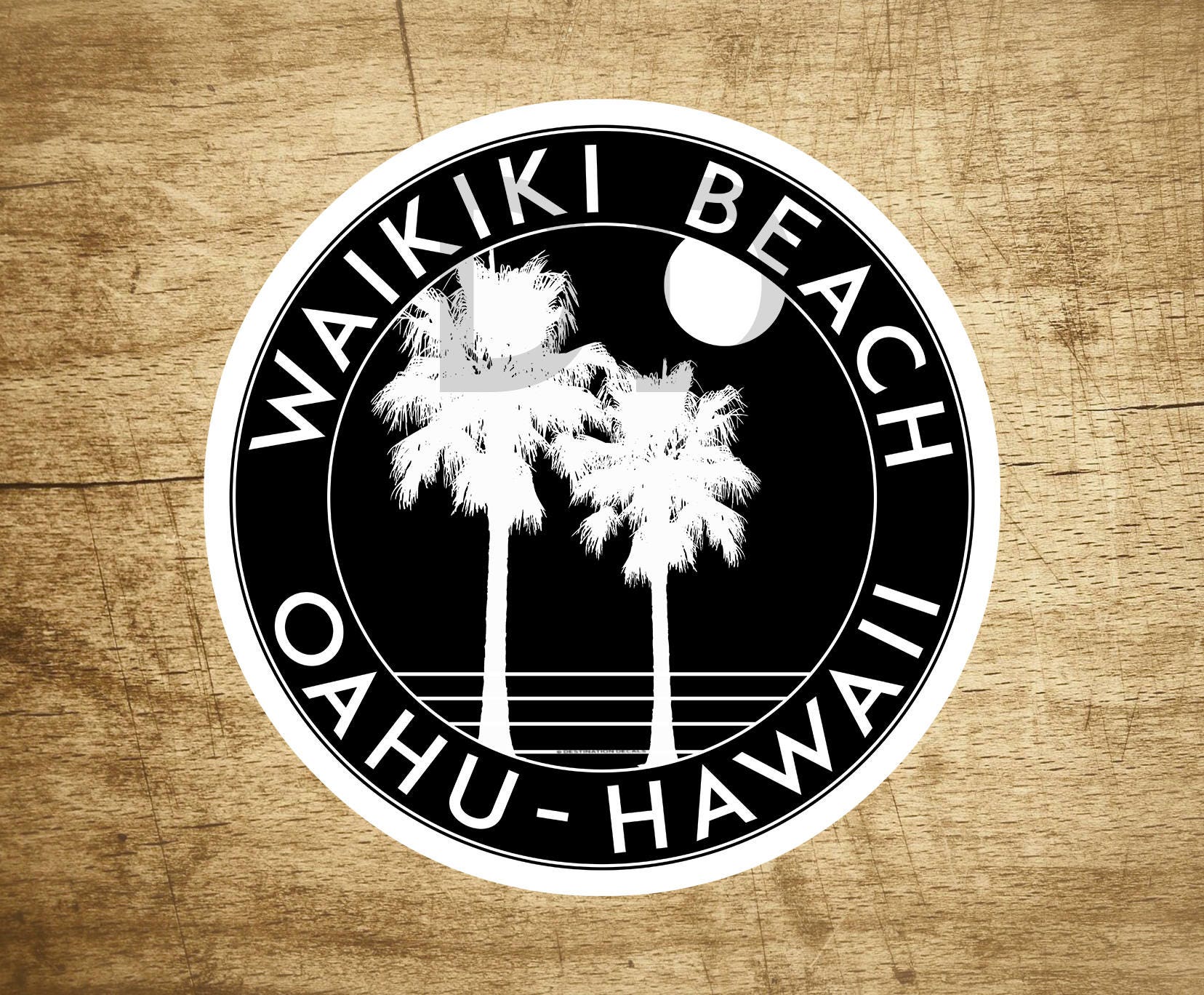 Waikiki Beach Hawaii Sticker Decal Beach Ocean Surfing Vinyl 3" Surfer Oahu
