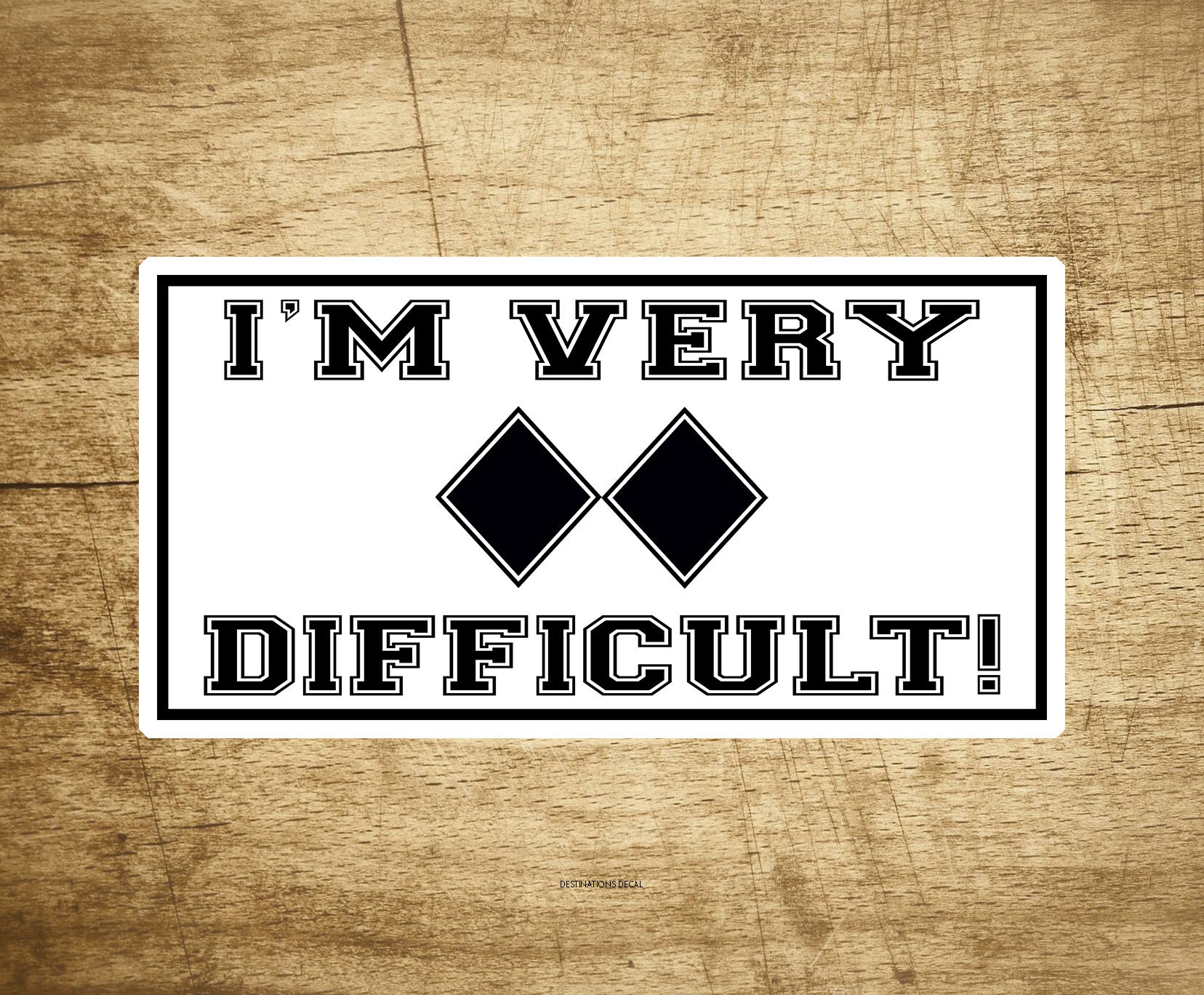 Skiing I'm Very Difficult Decal Sticker 4" x 2" Double Black Diamond