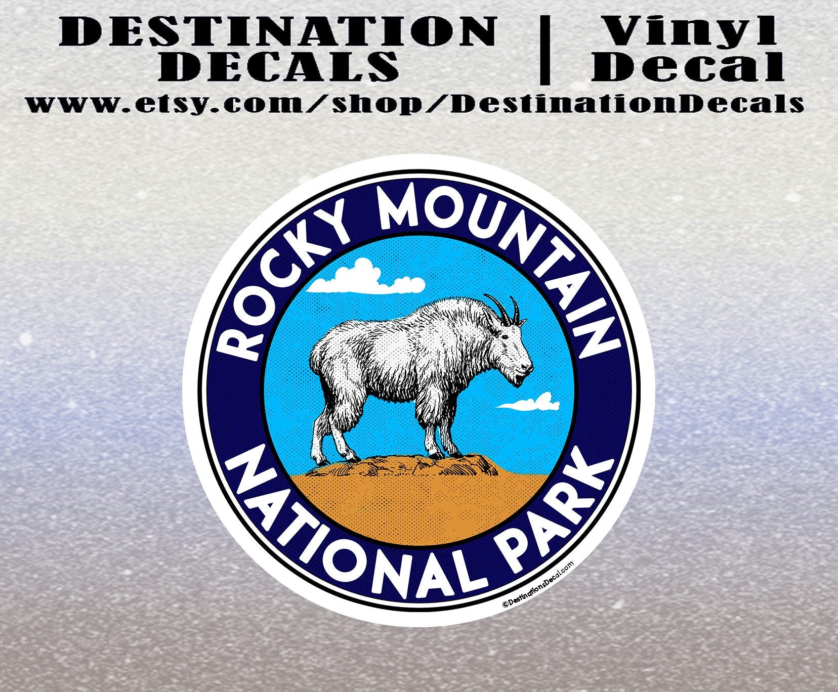 Rocky Mountain National Park Colorado Vinyl Sticker Decal Goat 3"