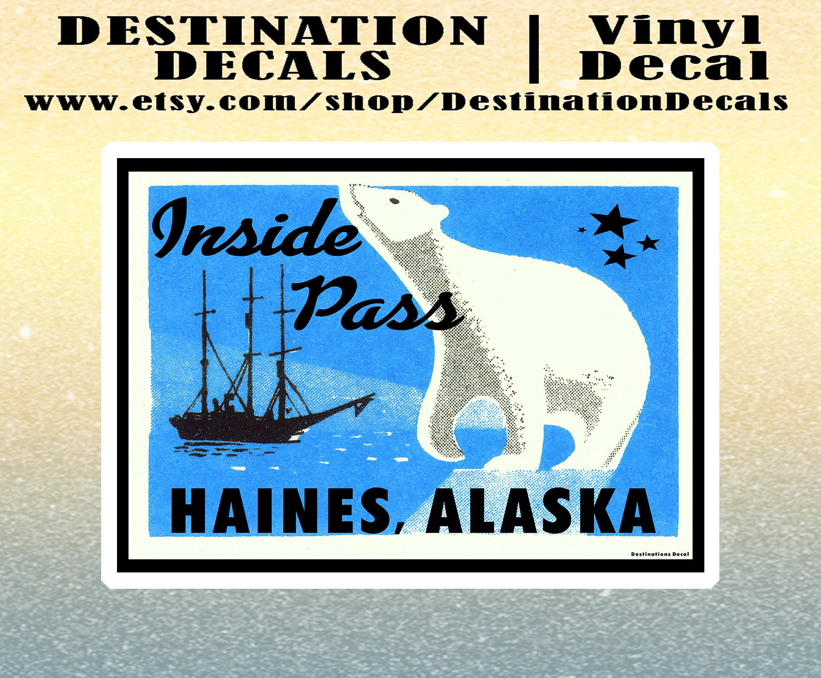 Haines Alaska Decal Sticker 4" x 2.8" Inside Pass Vintage Old Style 4"