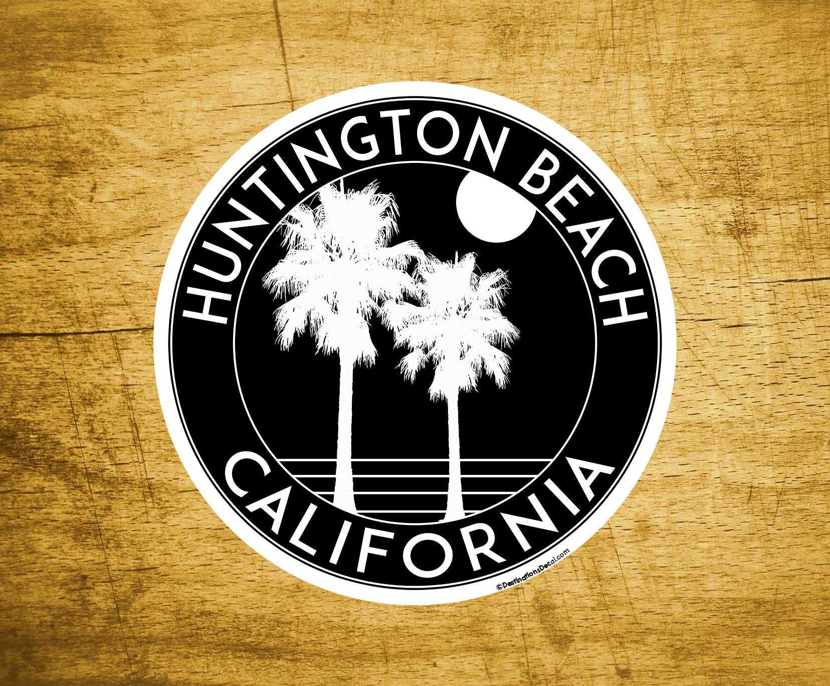 Huntington Beach California Decal Sticker  3" x 3" Surfing Pacific Ocean Surf