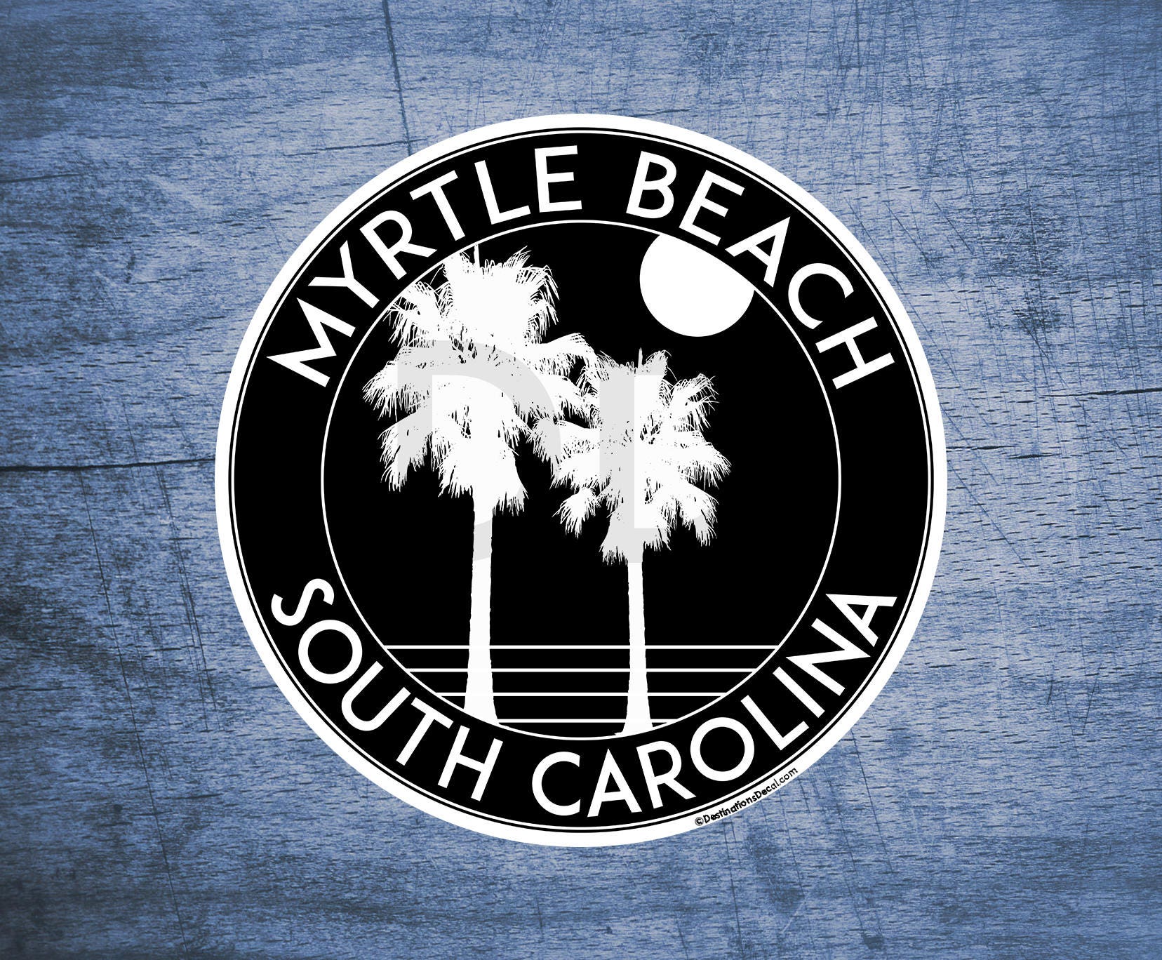 Myrtle Beach South Carolina Beach Sticker Decal 3" x 3"