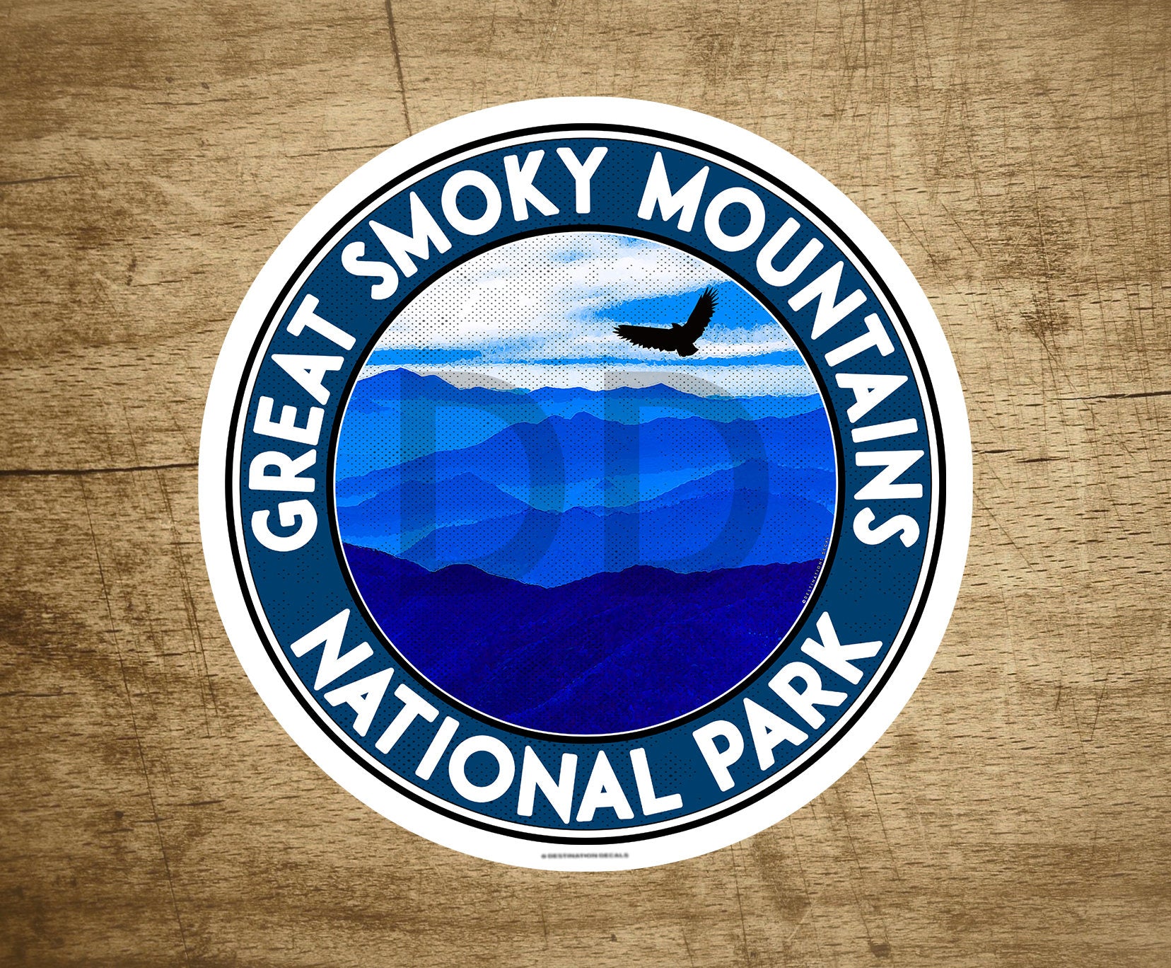 Great Smoky Mountains National Park 3" Vinyl Decal Sticker Tennessee Blue