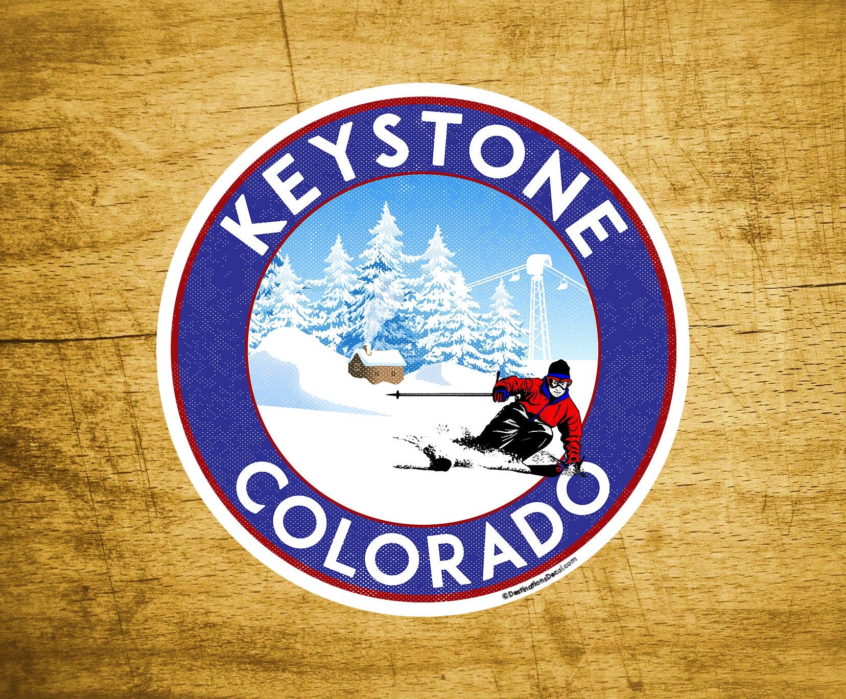 Skiing Keystone Colorado Sticker Decal 3" x 3" Snowboarding