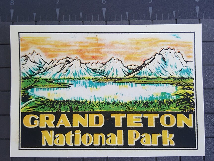 Grand Teton National Park 4" x 2.8" Decal Sticker Vinyl Vintage