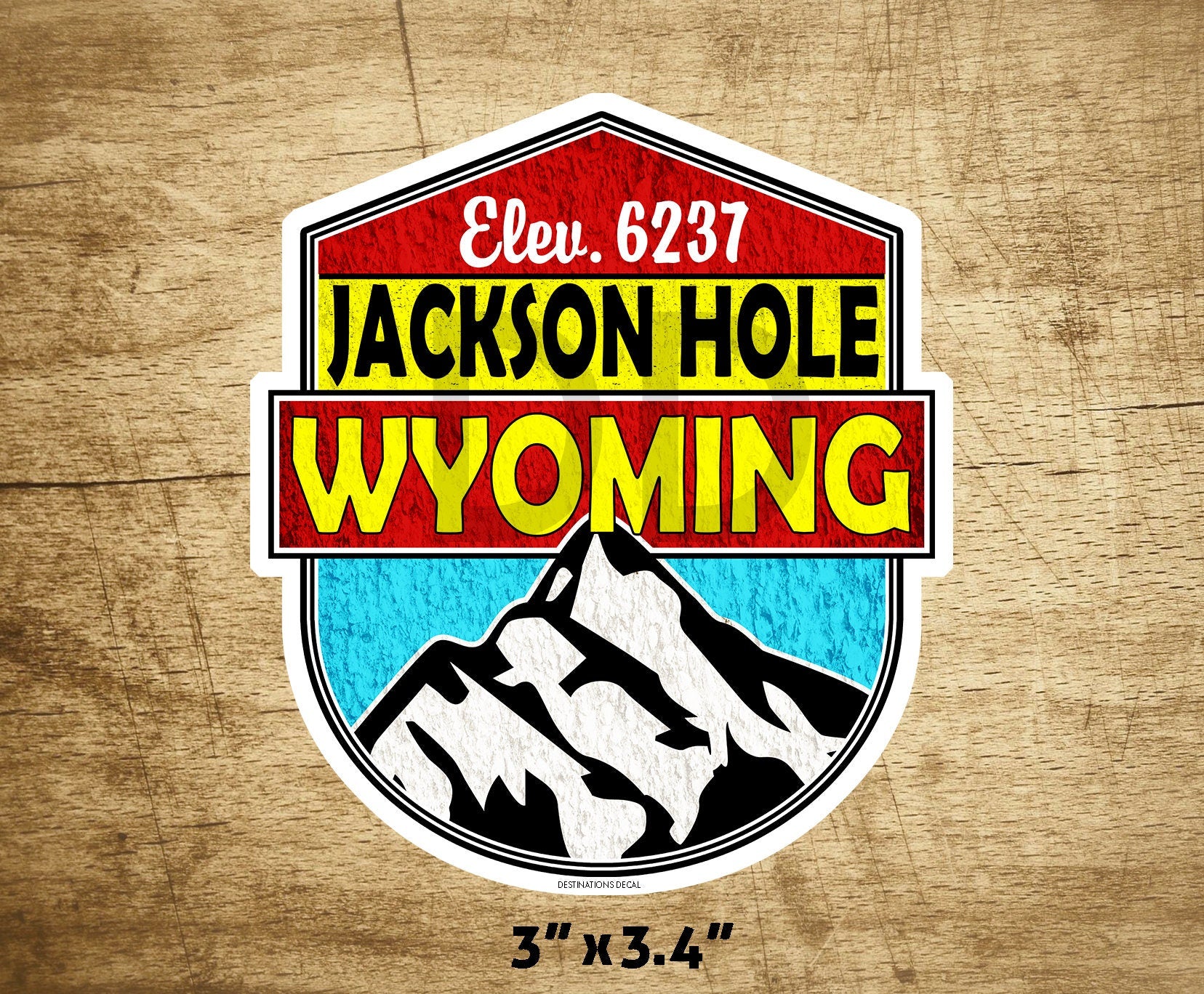 Skiing Jackson Hole Wyoming Decal Sticker  3" x 3.4" Ski