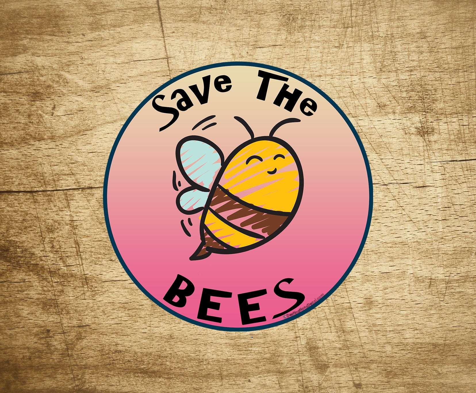 2" Save The Bees Decal Sticker Vinyl Honey Flowers Nature Food Laptop