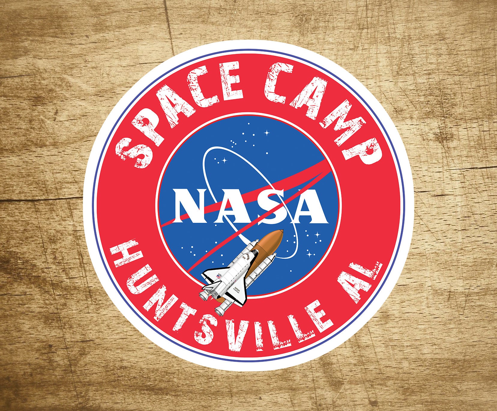 NASA Space Camp  Sticker Decal Huntsville Alabama Space Shuttle Rocket Astronaut 3" x 3"