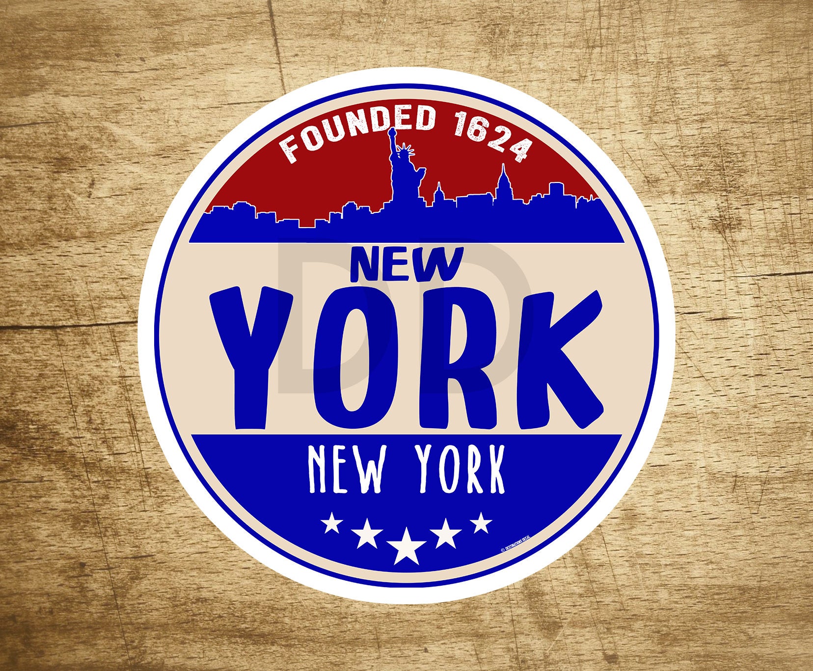 New York City Vacation Luggage Travel Statue Of Liberty Sticker Decal 3" x 3"