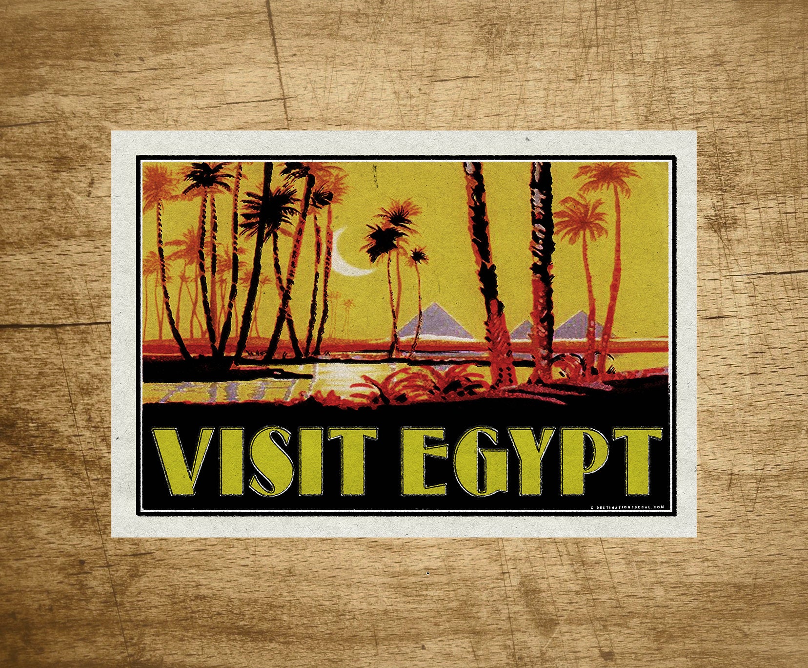 Visit Egypt Pyramids 4" x 2.8" Decal Sticker Vinyl Vintage Cairo