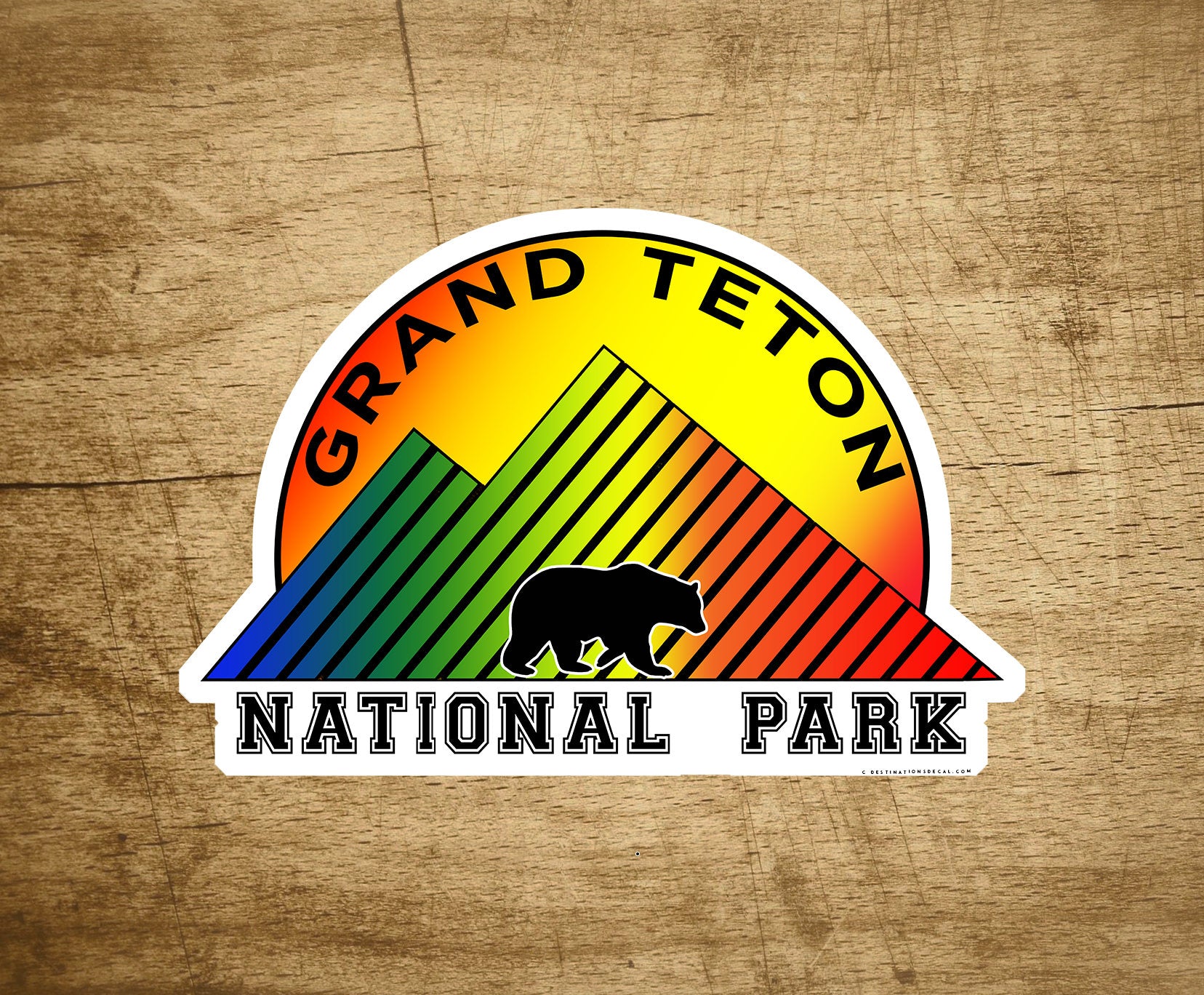 GRAND TETON National Park Wyoming 4" x 2.6" Sticker Decal Bear